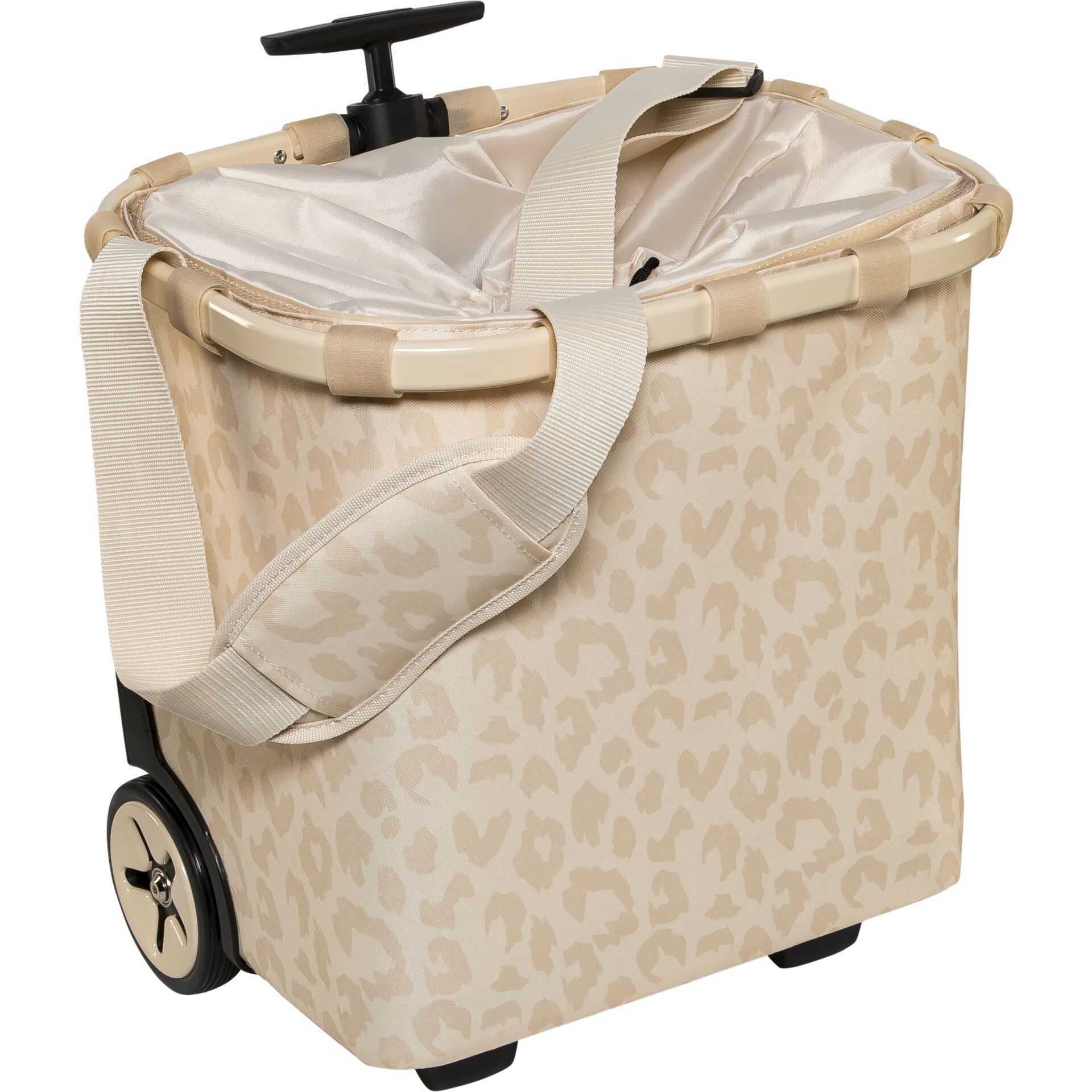 Rollator, Trolley, Beige, Leopardenmuster, Räder