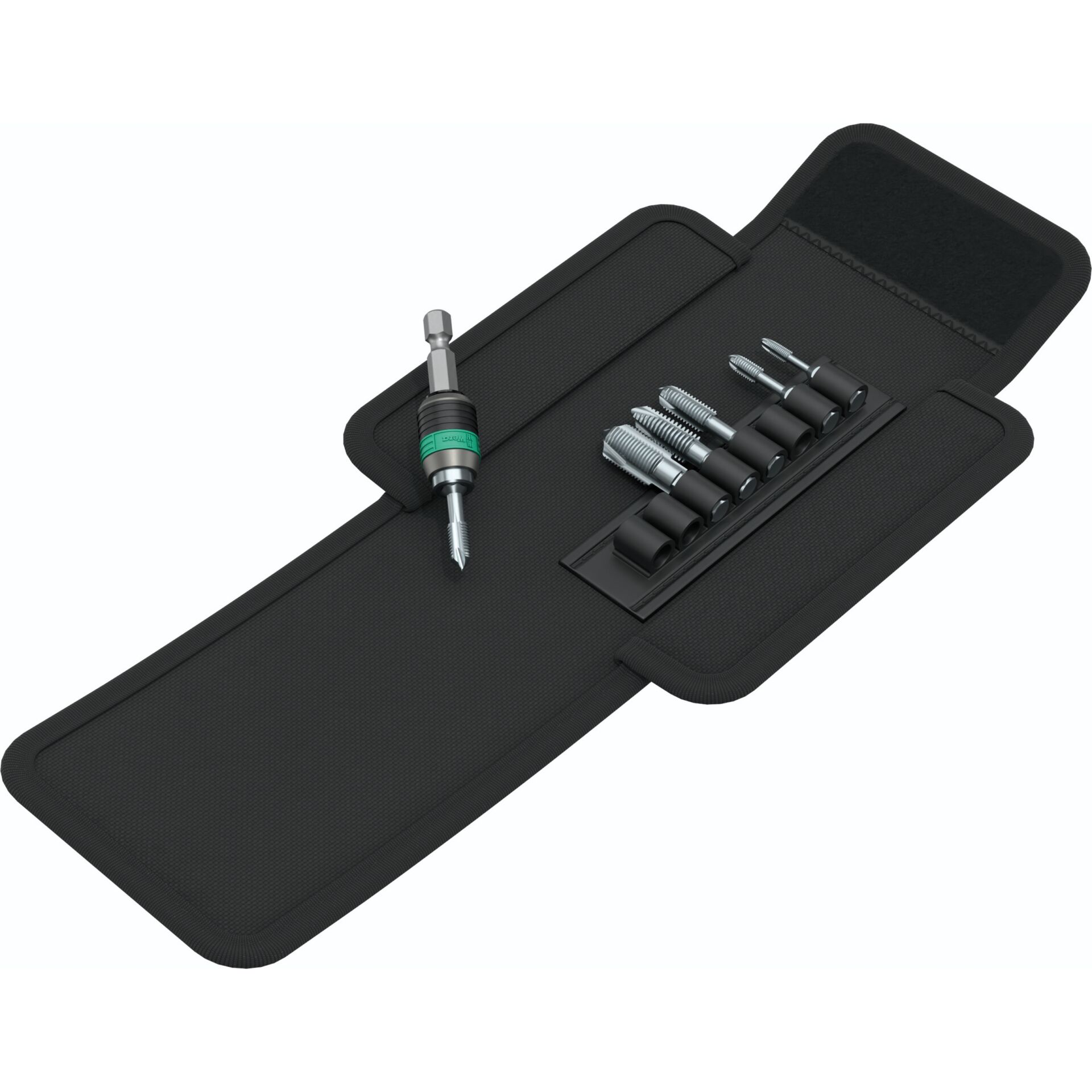 Schraubendreher-Bitset, Schraubenausdreher, Bit-Halter, Stofftasche, schwarz