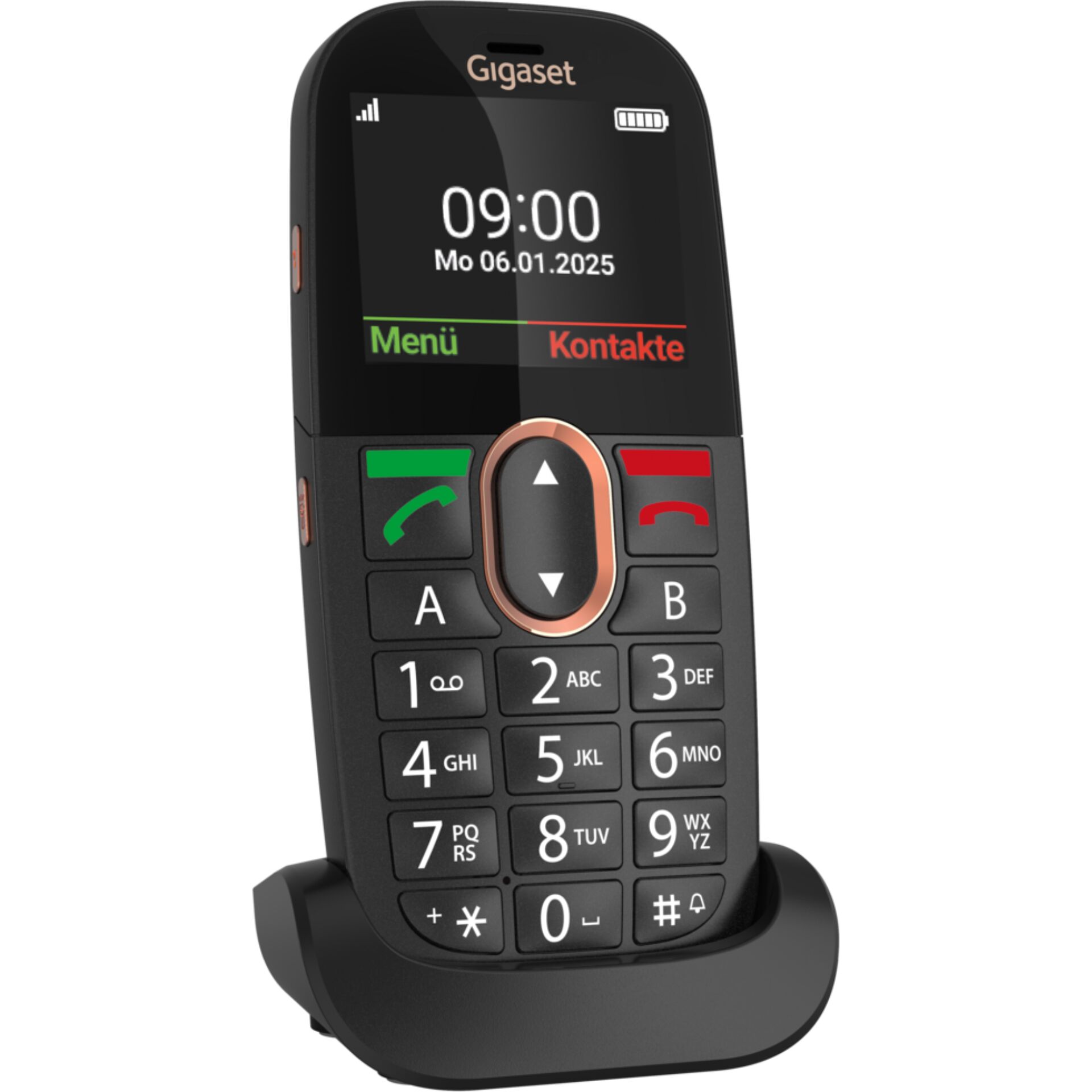 Mobiltelefon, Gigaset, Tastenfeld, Schwarz, Display