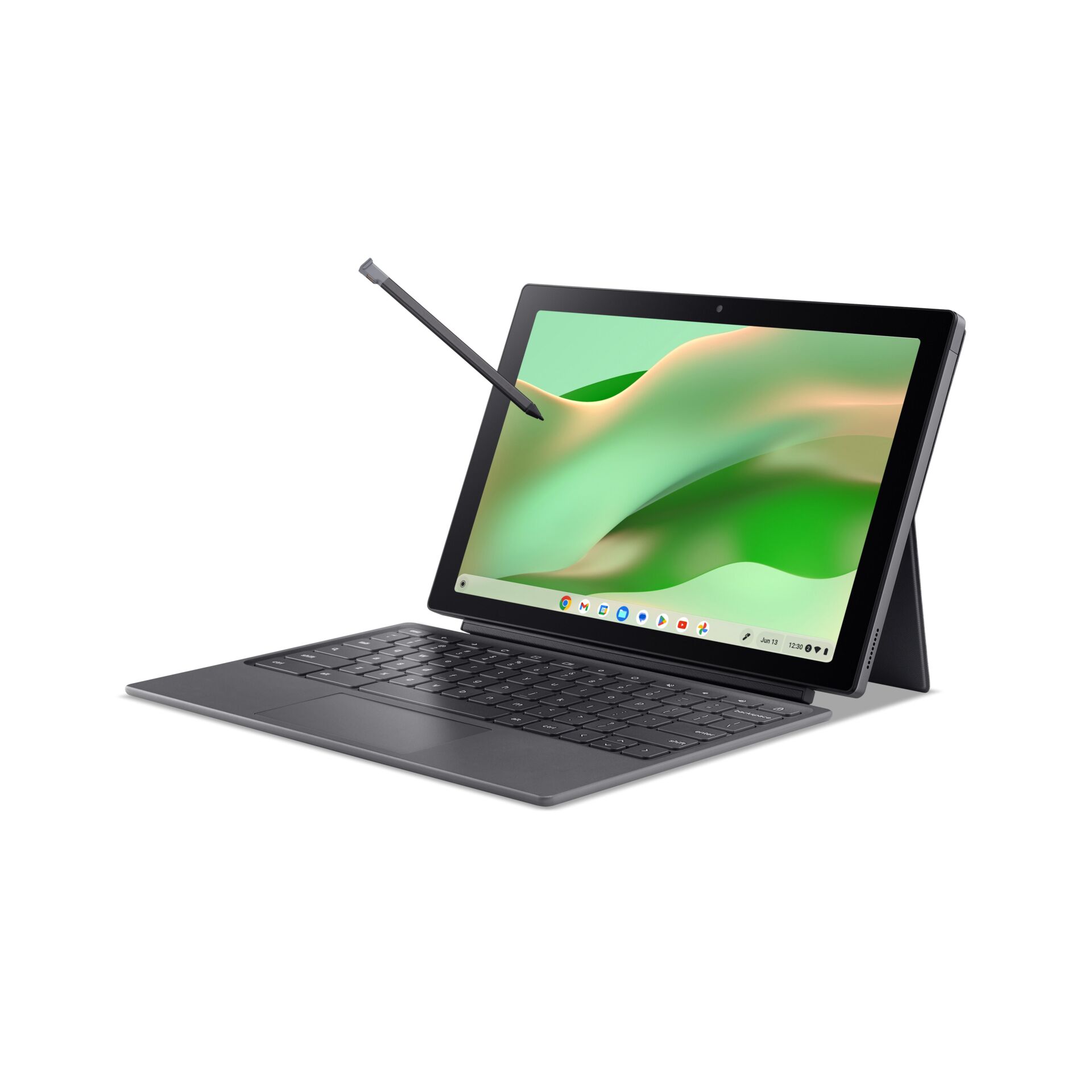 Tablet, Tastatur, Eingabestift, Touchscreen, Grau
