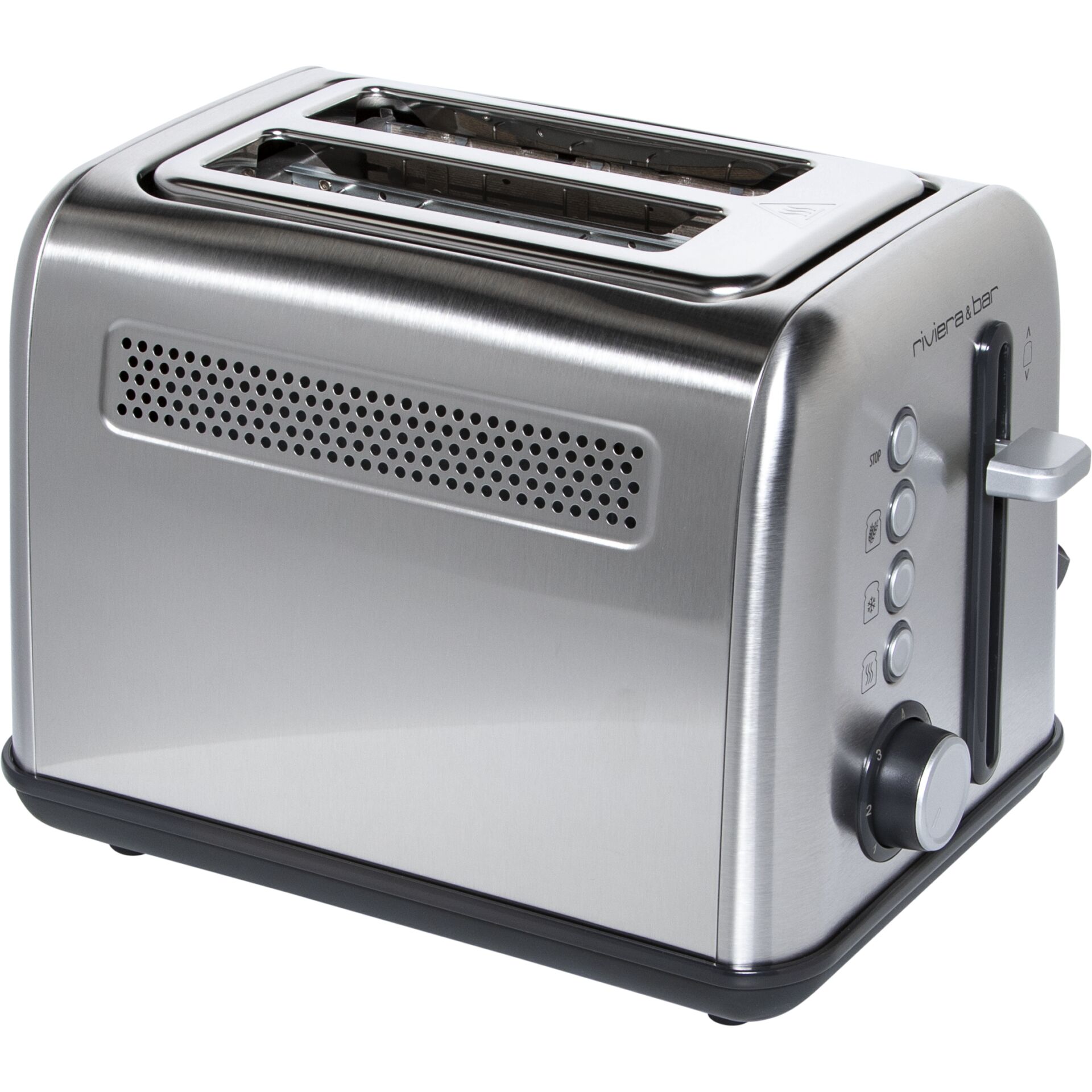 Toaster, Edelstahl, 2-Scheiben, Schieberegler, Brotscheiben-Slots