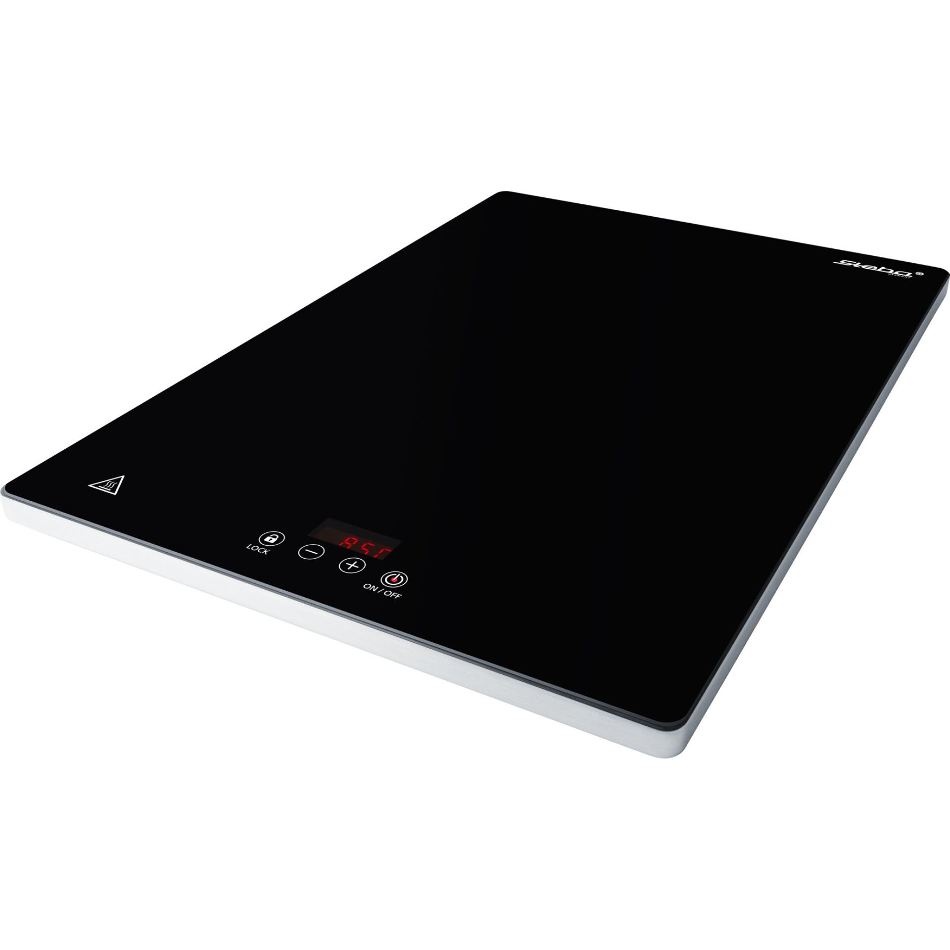 Induktionskochplatte, Glaskeramik, Kontrollpanel, digitaler Display, schwarz
