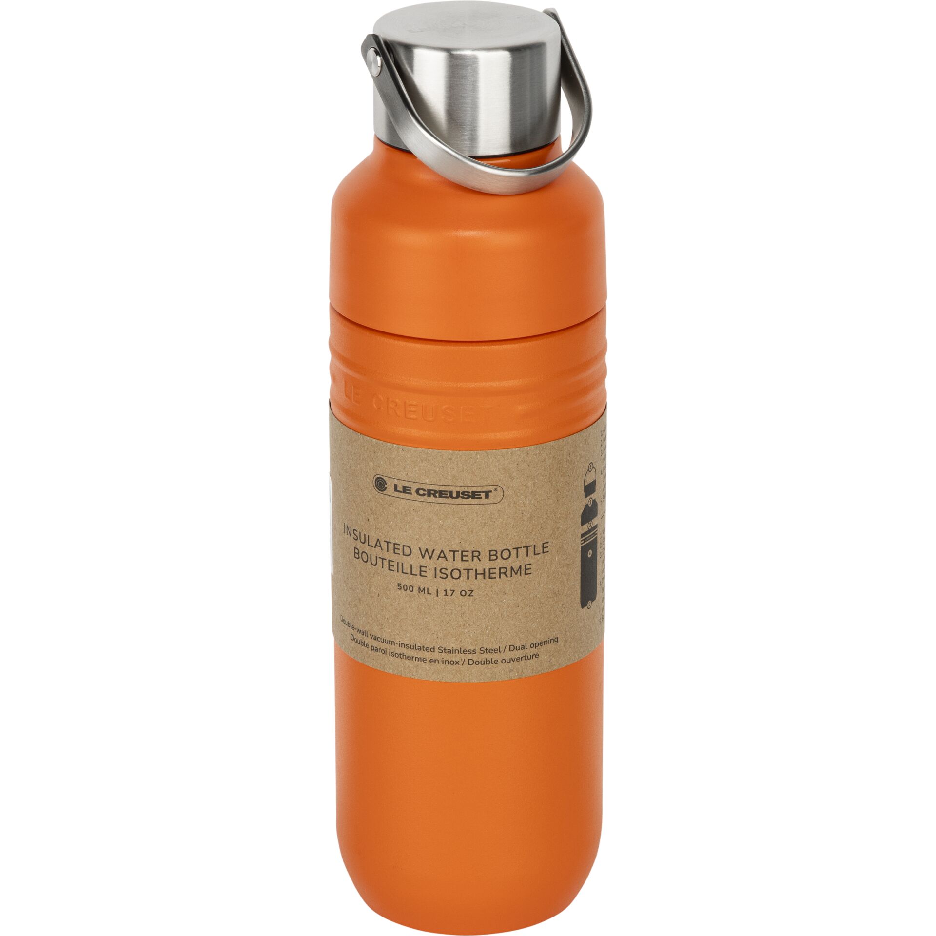 Trinkflasche, Isolierte Flasche, Stahl, Orange, Le Creuset