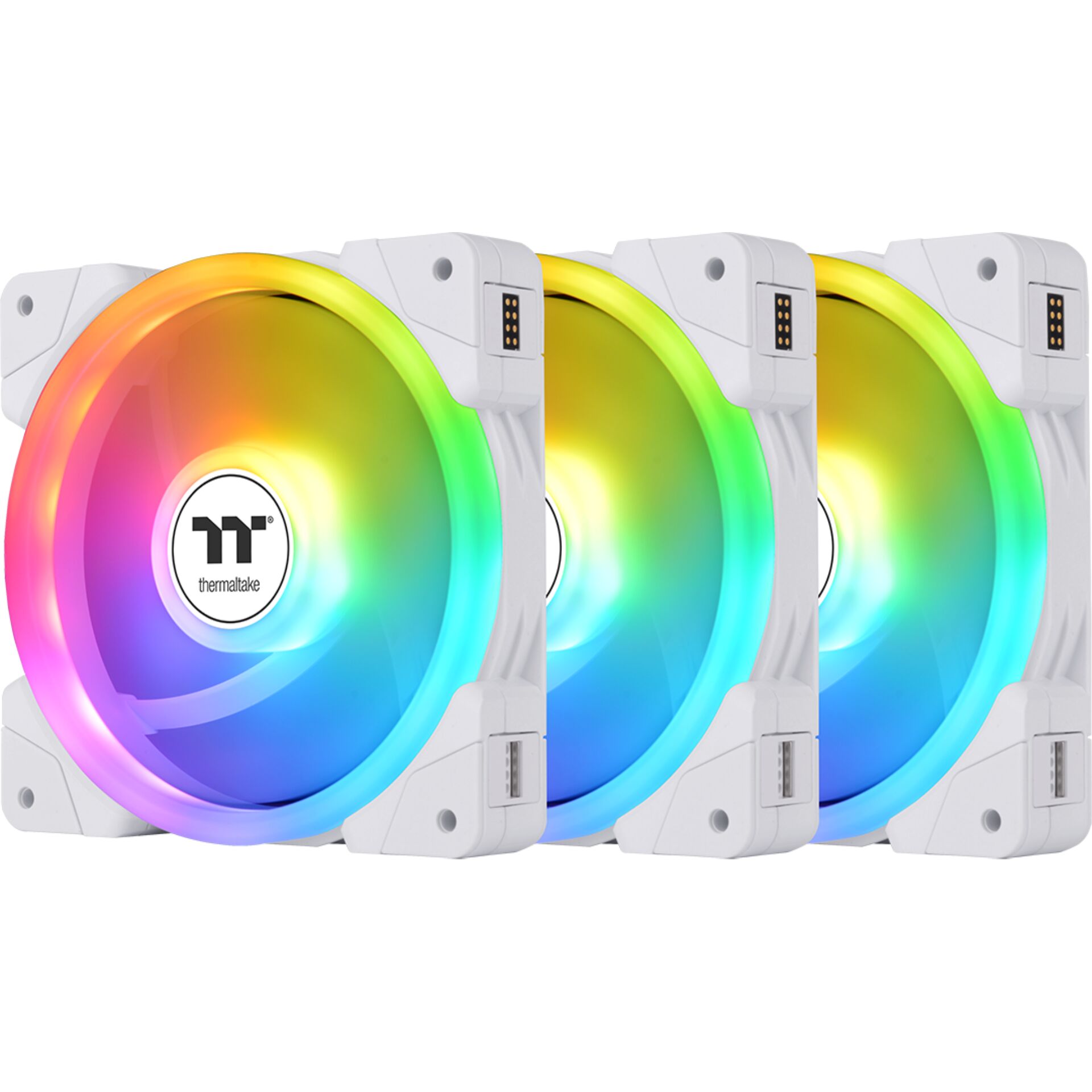 RGB-Fans, RGB-Beleuchtung, Case-Fans, 3er-Pack, weiße-Rahmen