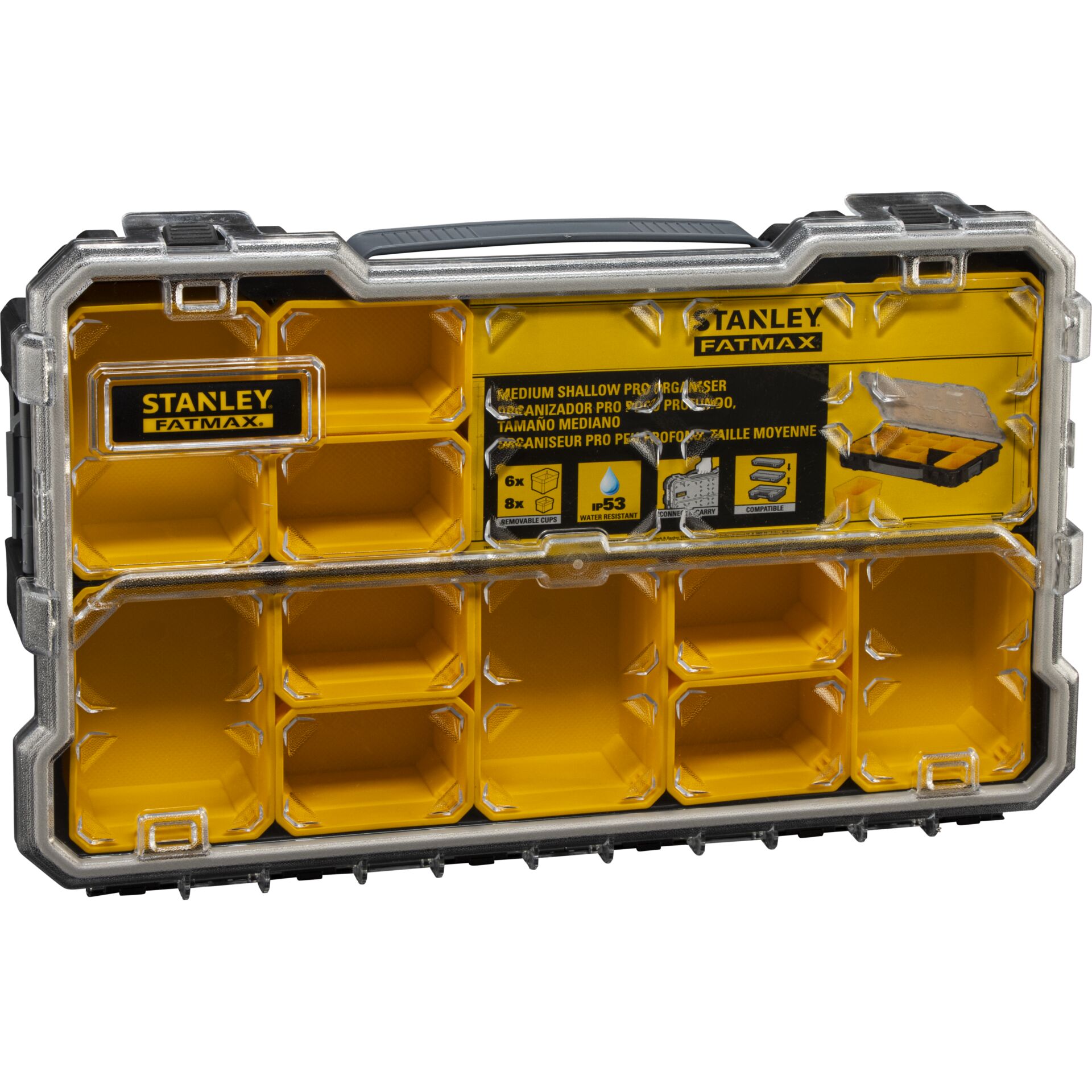Koffer, Aufbewahrungskoffer, Orangene Box, Fachkoffer, Stanley Fatmax, Werkzeugkoffer, Aufbewahrungskoffer, gelb, Unterteilungen, Stanley FatMax