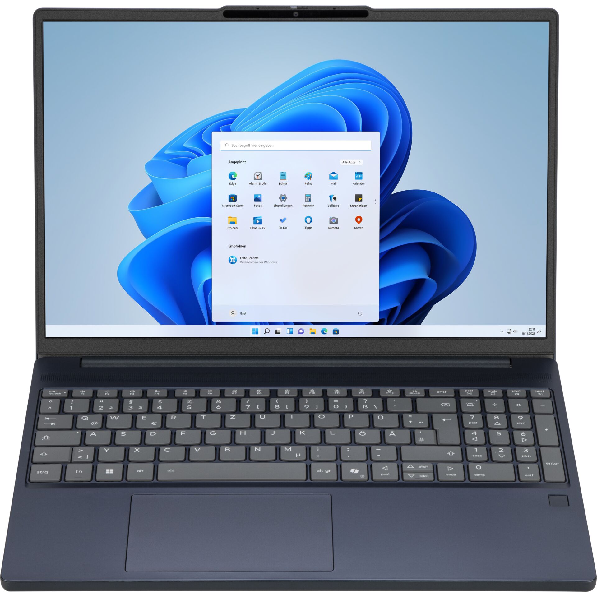 Laptop, Laptop-Display, Windows, Tastatur, Touchpad