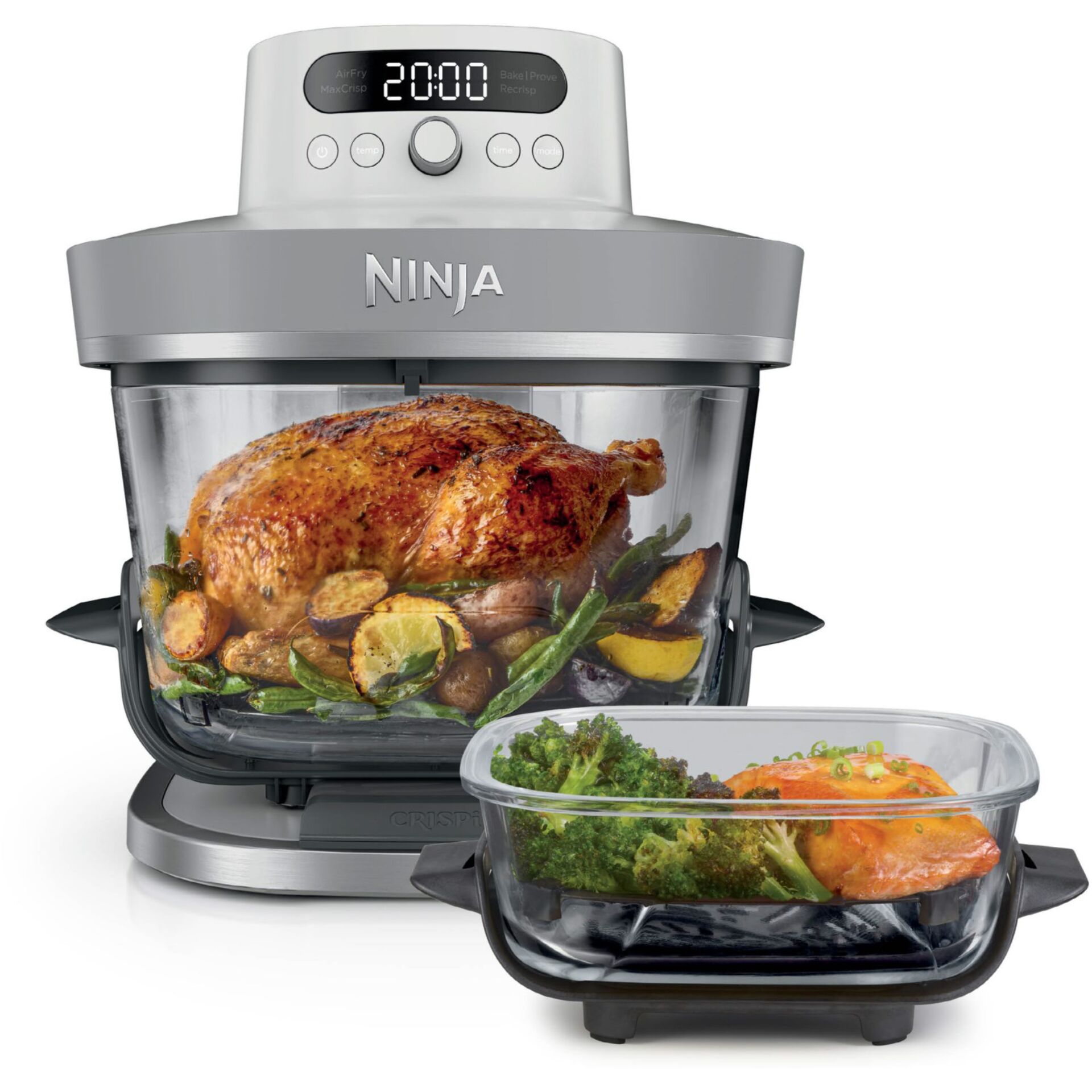 All-in-one Air Fryer, Hähnchen braten, Rotisserie, Glasbehälter, Edelstahl