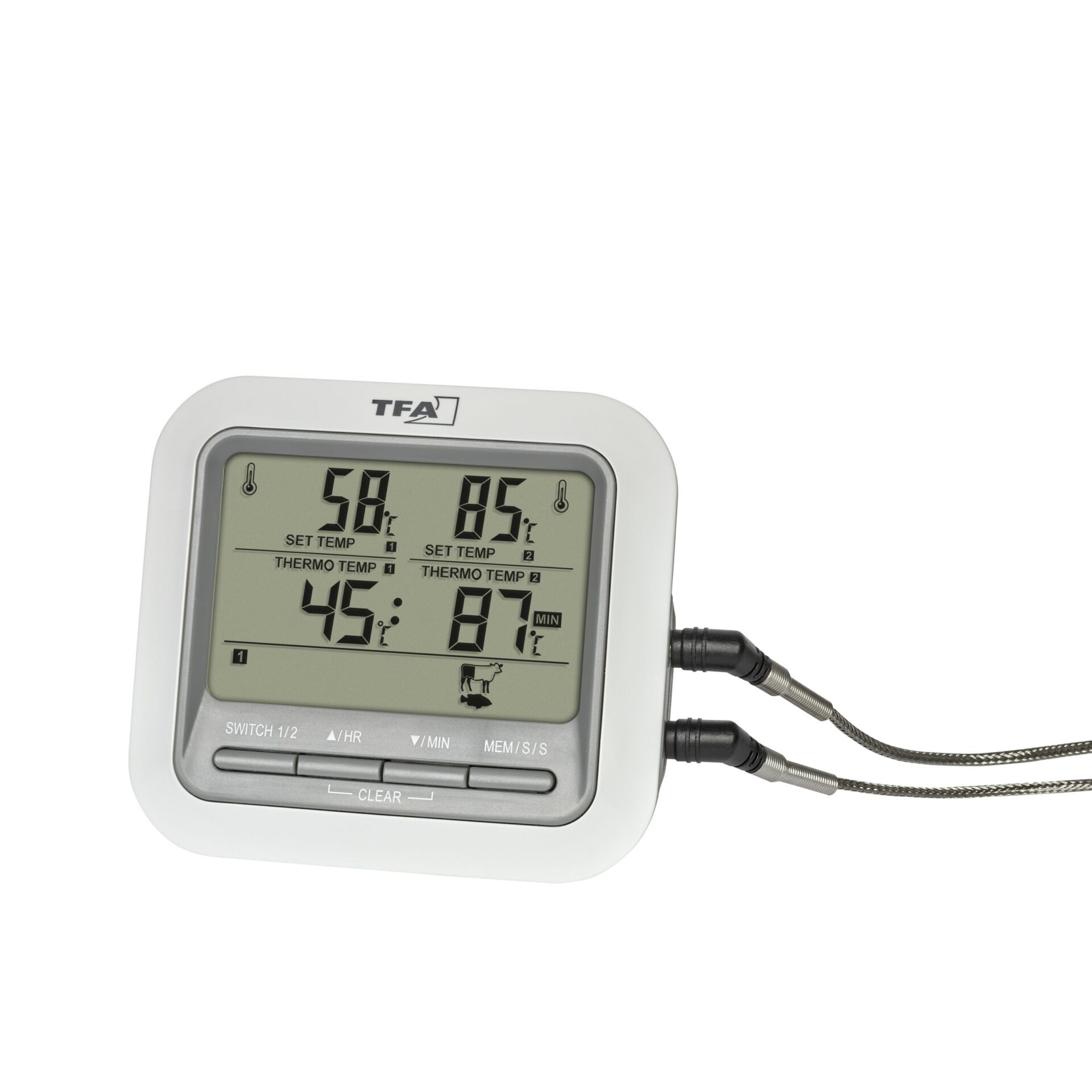 digitaler thermometer, Thermo, Temperaturüberwachung, Dual-Probe, LCD-Anzeige
