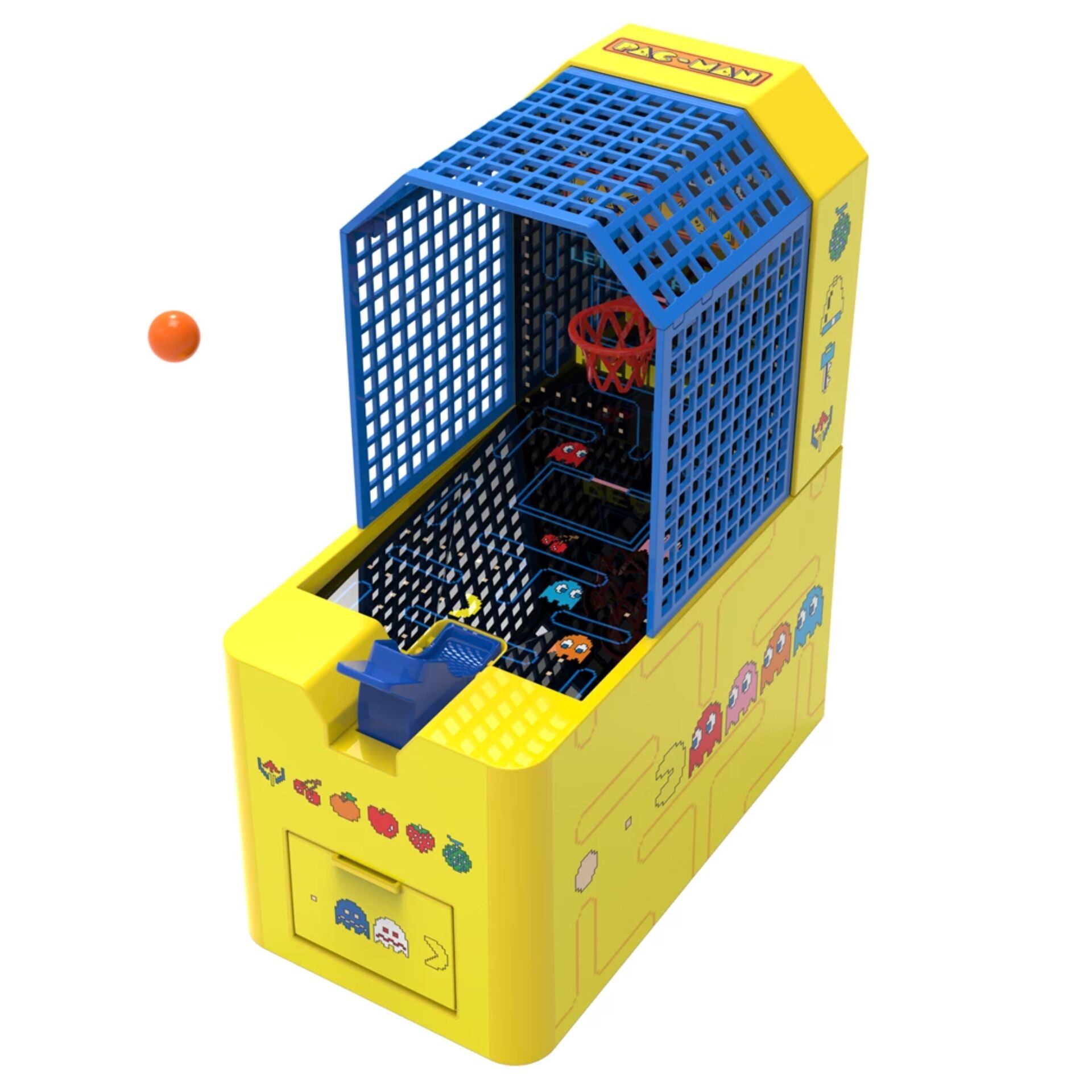 Arcade, Mini-Spiel, Basketball, Münzenfach, Pac-Man-Stil