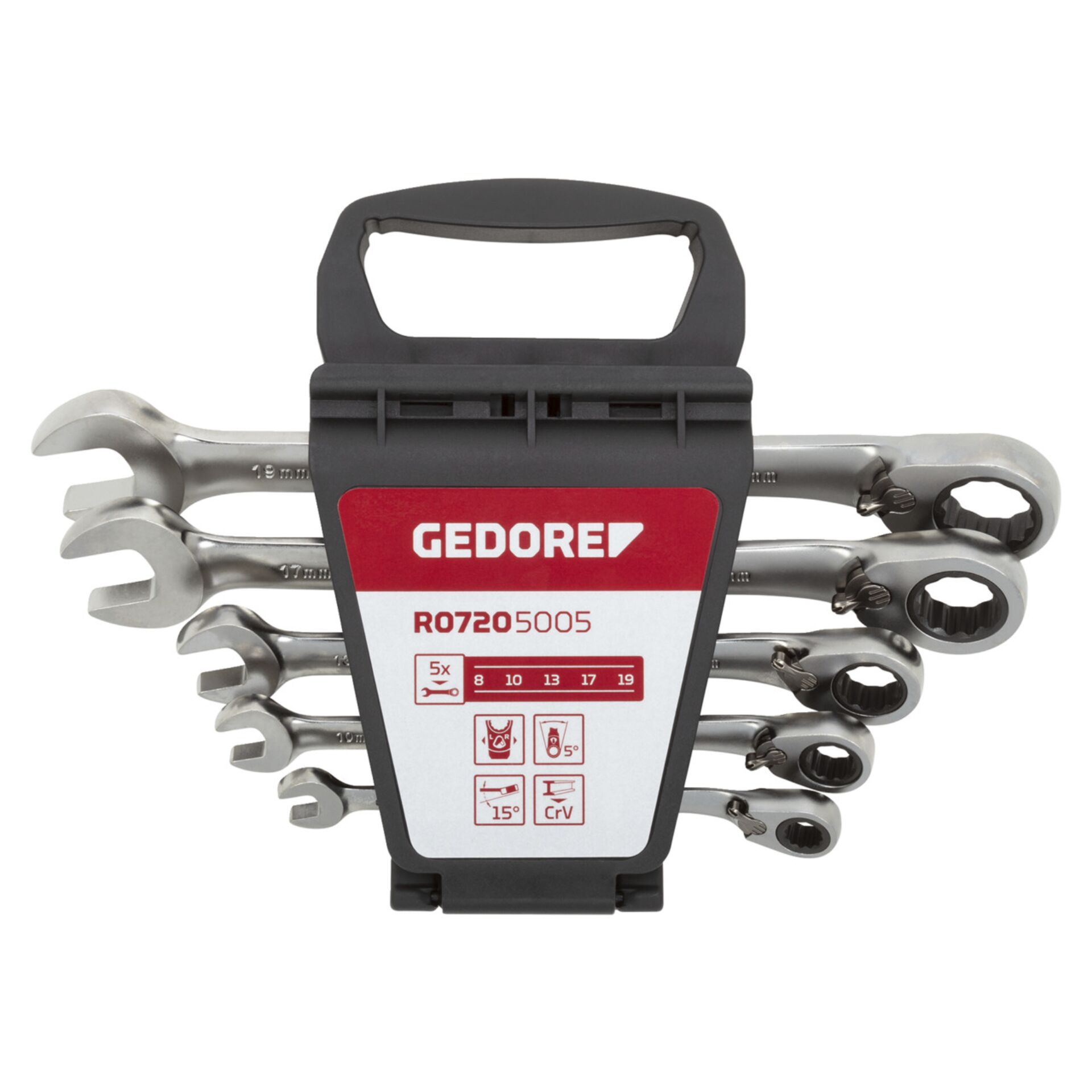 GEDORE red Ringratschenmaulschl.  Satz 8-19 5-teilig