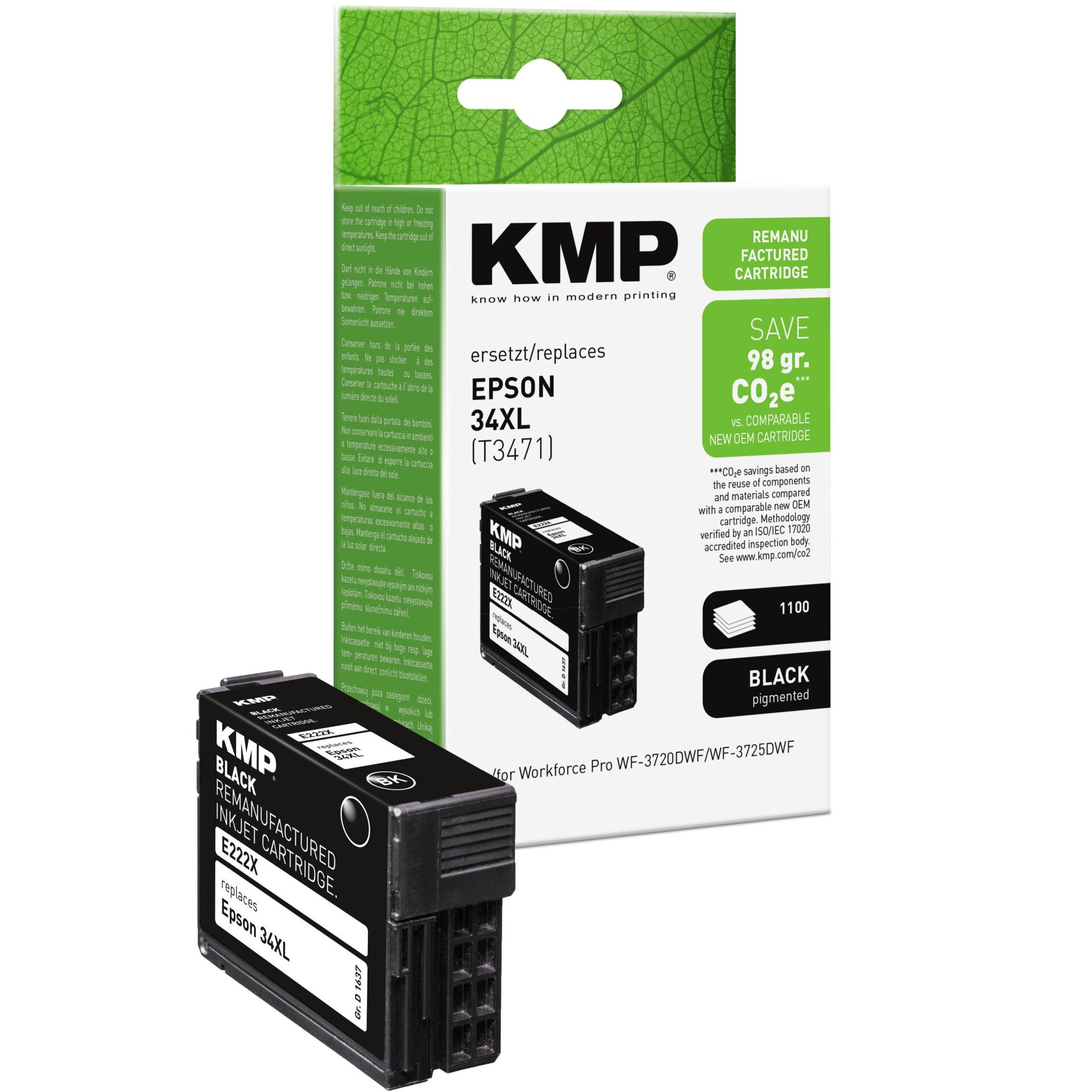 Adapter, Elektronik, Computer-Ausrüstung, Computerausrüstung, QR-Code, Tintenpatrone, Tintenpatrone, Schwarz, Epson kompatibel, KMP