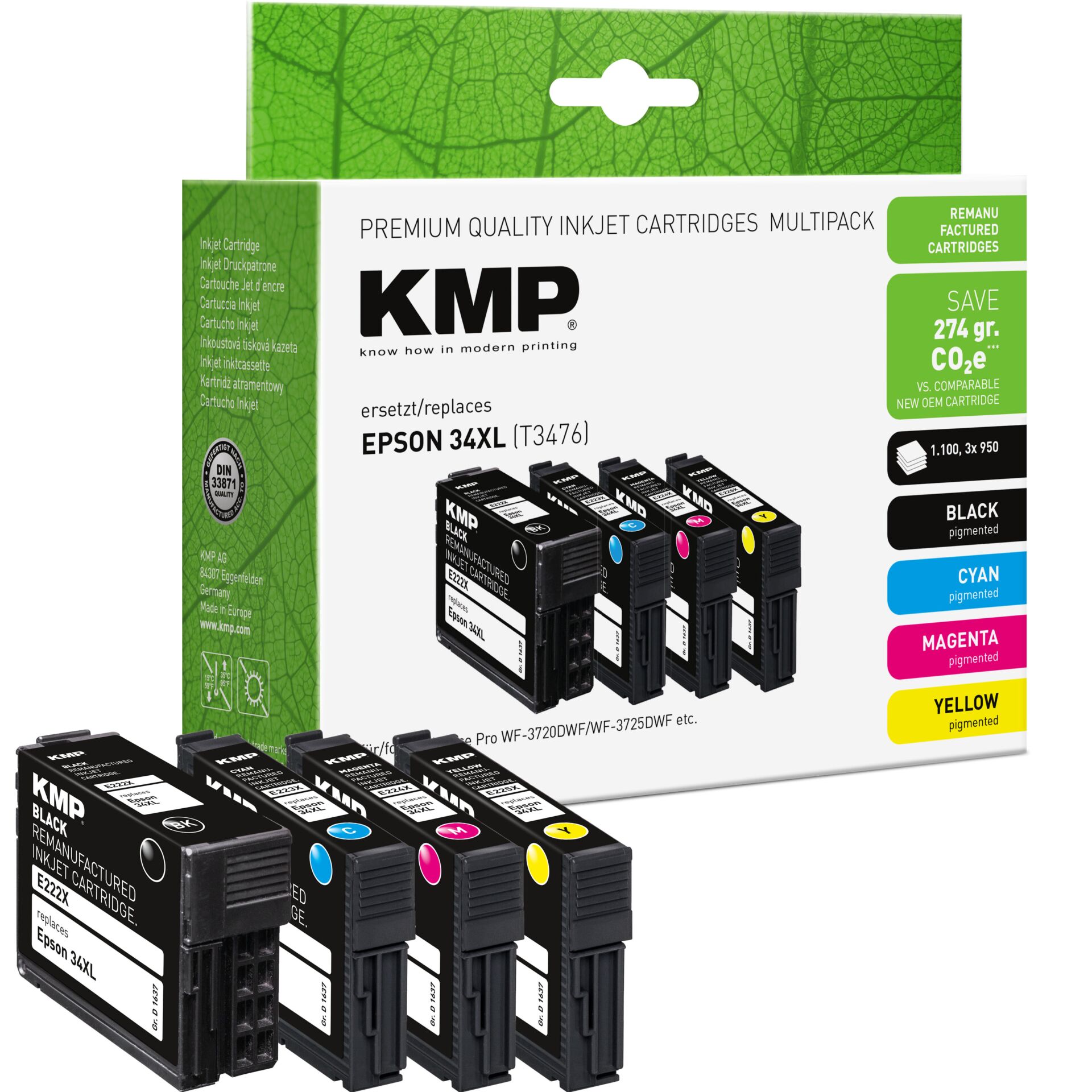 Elektronik, Hardware, Adapter, Computerausrüstung, QR Code, Tintenpatronen, Druckerpatronen, KMC Tintenpatronen, EPSON 34XL, Farbpatronen