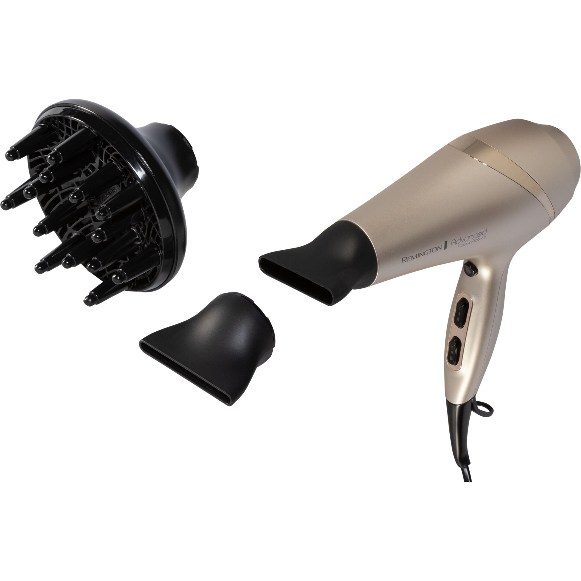 Haarföhn, Föhn, Diffusor, Kaltstufe, Styling-Aufsatz, Haarfön, Föhn, Aufsatzbürste, Kaltstufe, Ergonomischer Griff