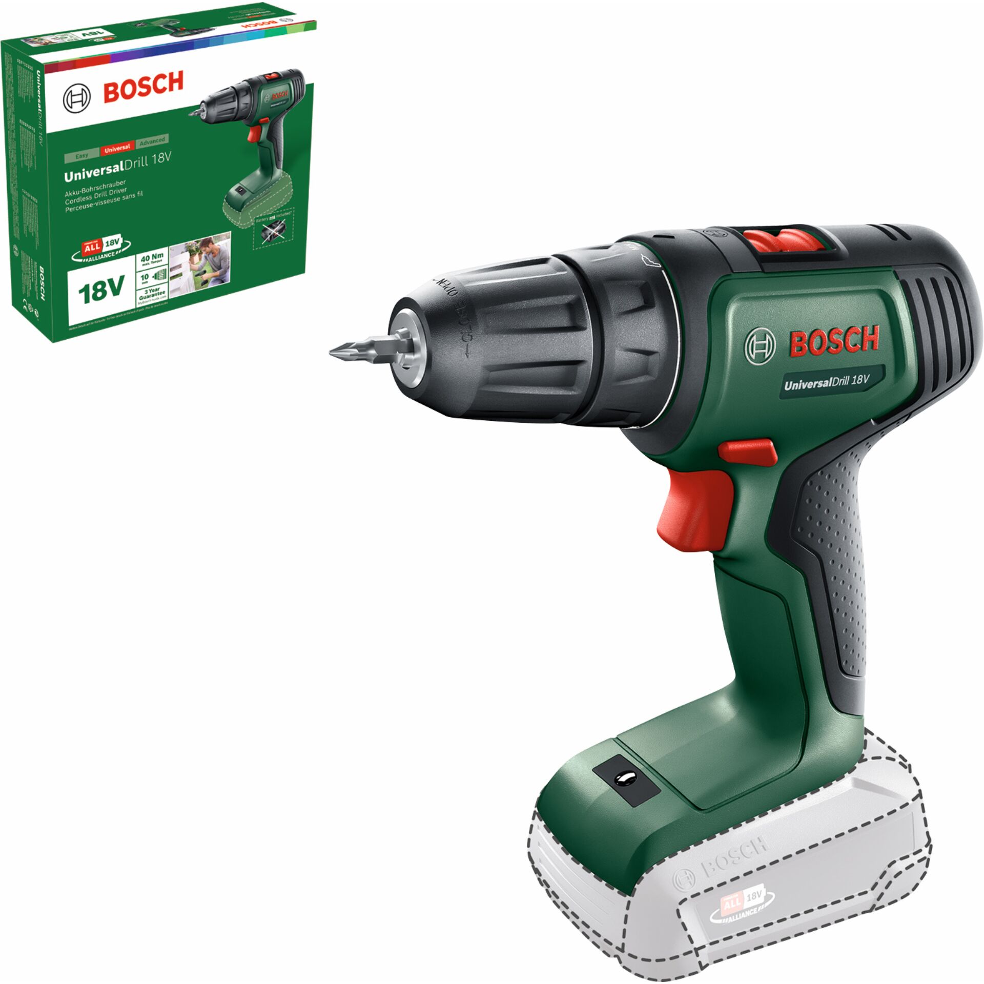 Akku-Schrauber, Bohrmaschine, 18V, Kompakt, Bosch-Design