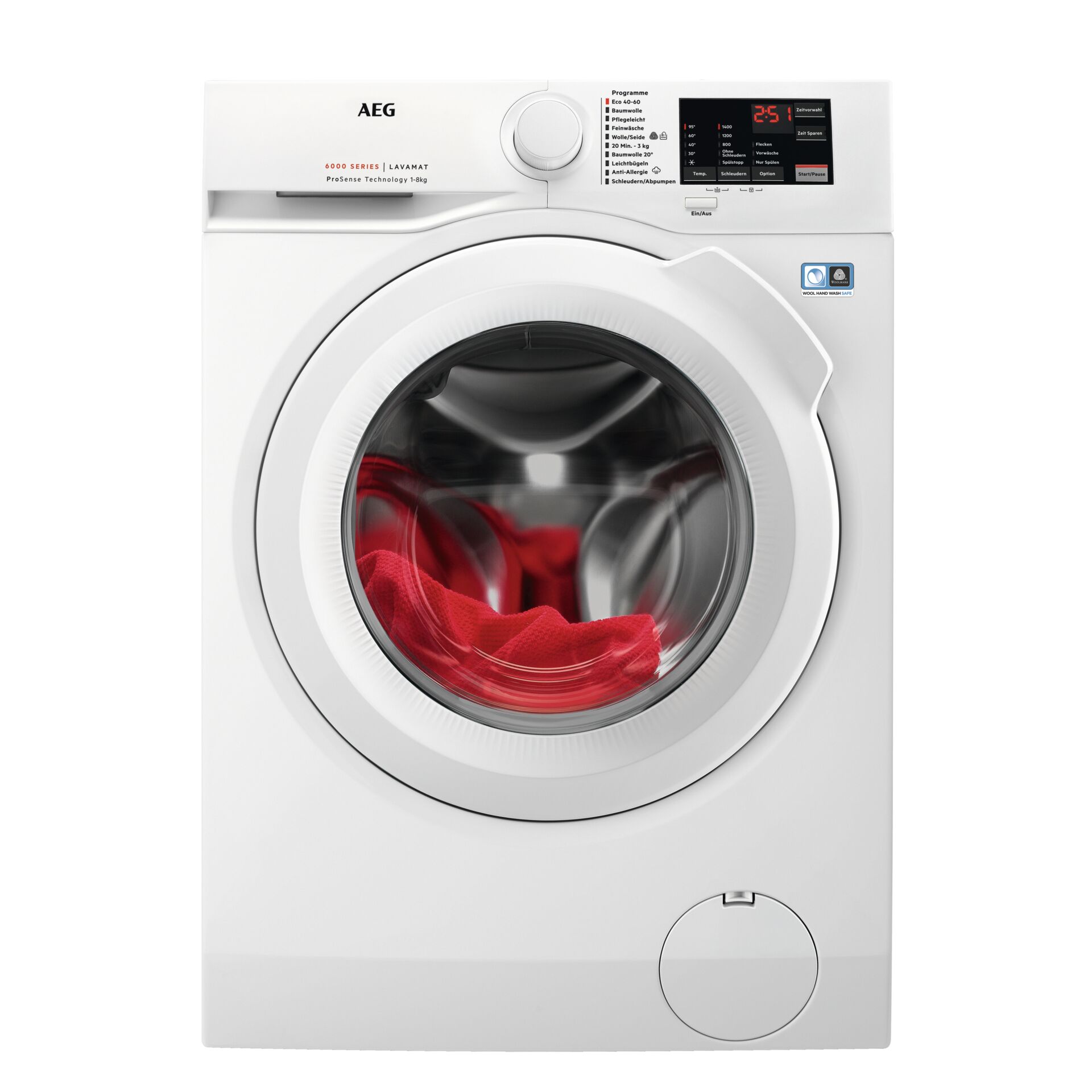 Waschmaschine, Frontlader, Weiß, Waschgang, Drehknopf