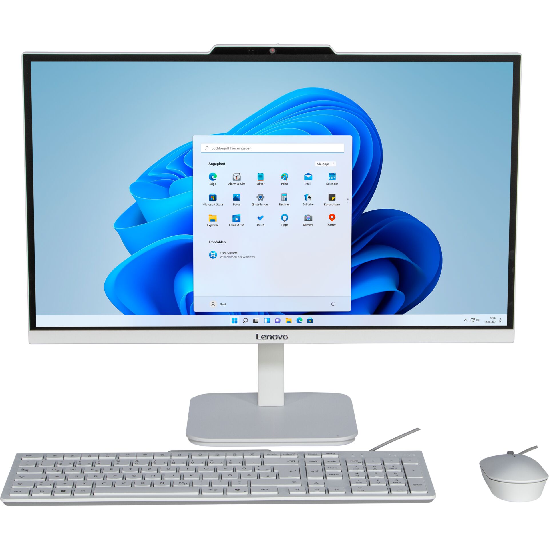 Monitor, All-in-One, LCD, Silber, Ständer, All-in-One-PC, Desktop-Computer, Monitor, Tastatur und Maus, Silber