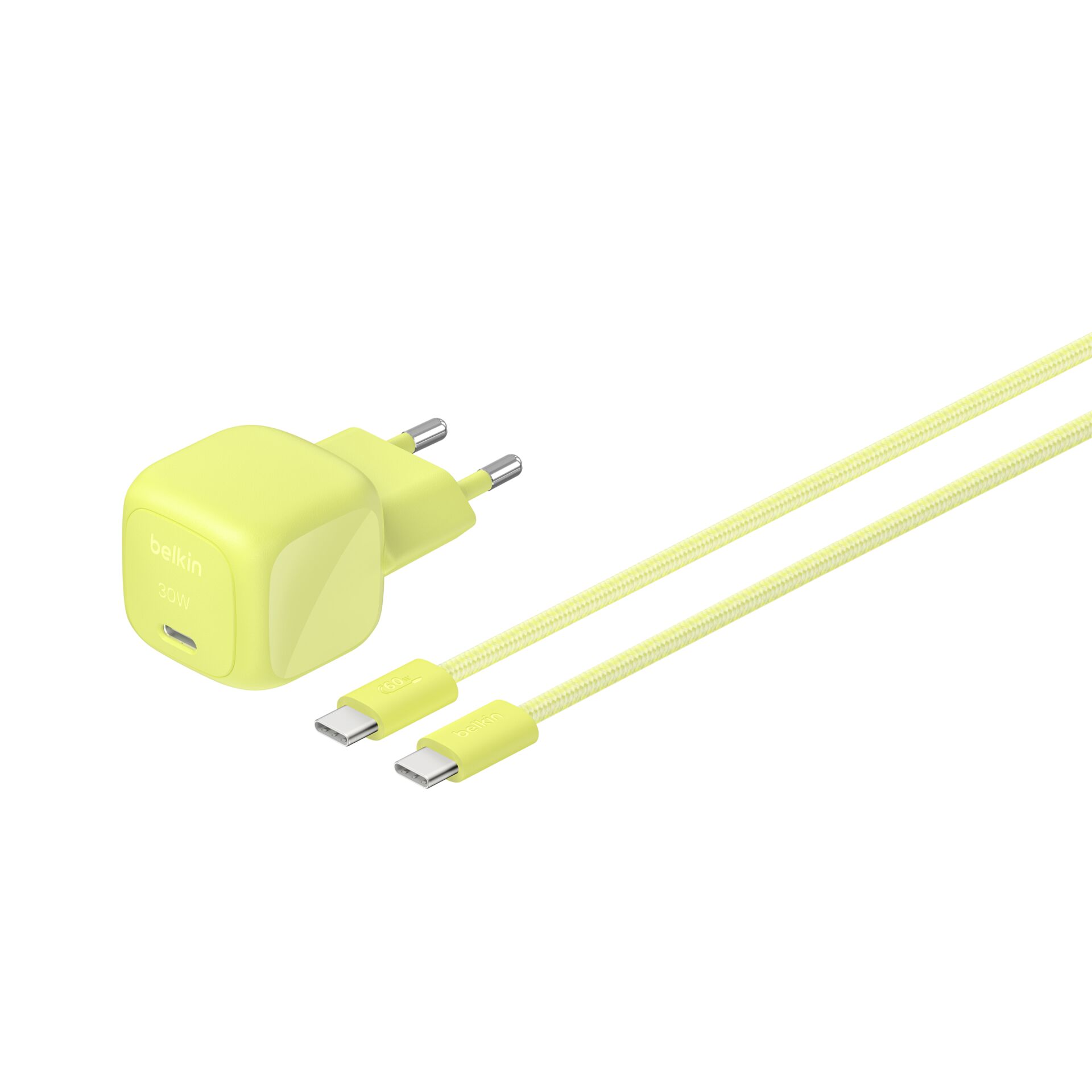 Netzteil, USB-C Kabel, Gelb, Kabeltyp USB-C, Reiseladegerät