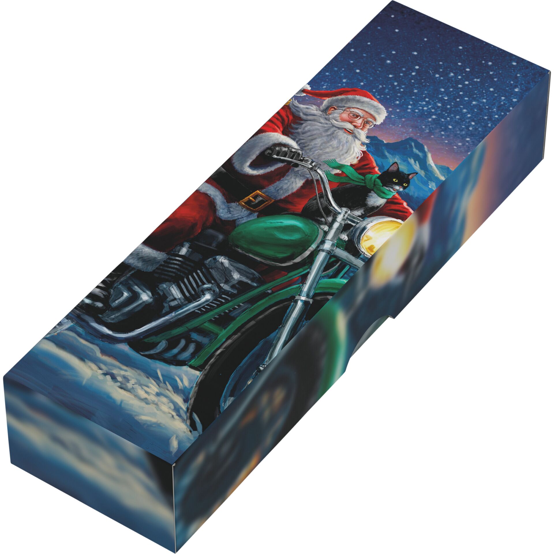 Schachtel, Weihnachtsmotiv, Motiv auf Box, Santa Claus, Motivierte Box