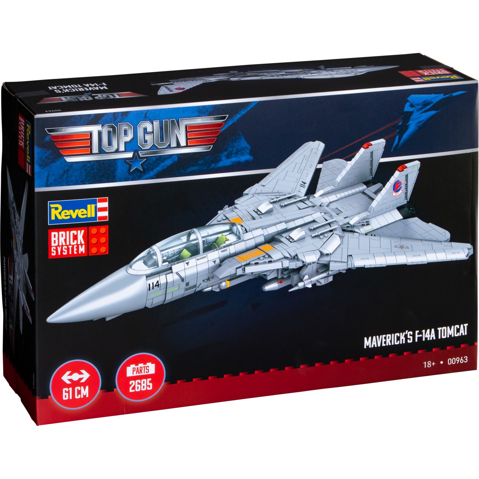 Klemmbaustein-Set, Modellflugzeug, F-14 Tomcat, 2.685 Teile, grau