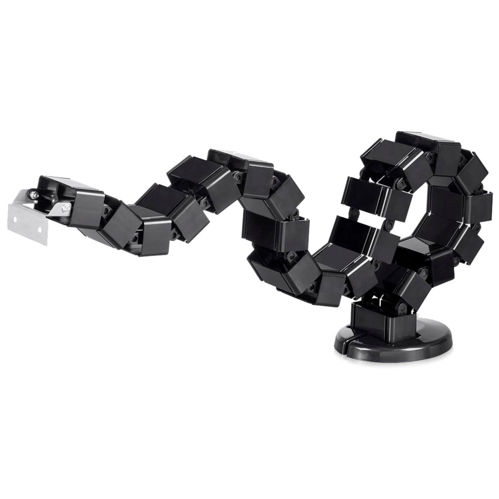 Kunststofffigur, Kinetische Skulptur, Schwarz, Getriebe-Gliedermuster, Ständer