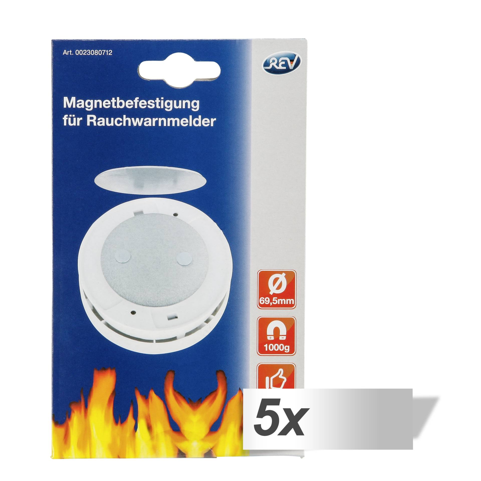 5x1 REV Magnetbefestigung für  Rauchmelder
