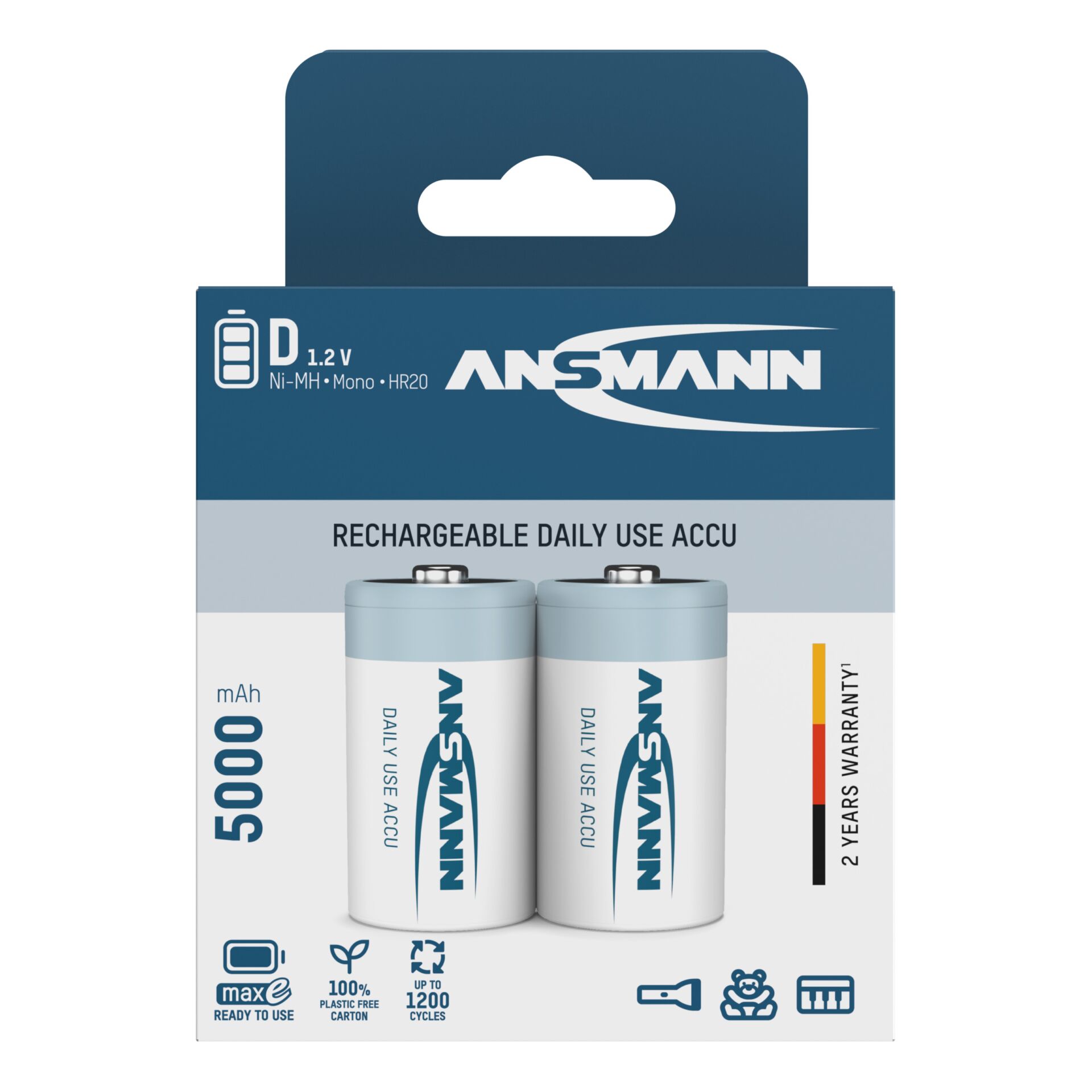 6x2 Ansmann maxE NiMH Akku  Mono D 5000 mAh          5030922