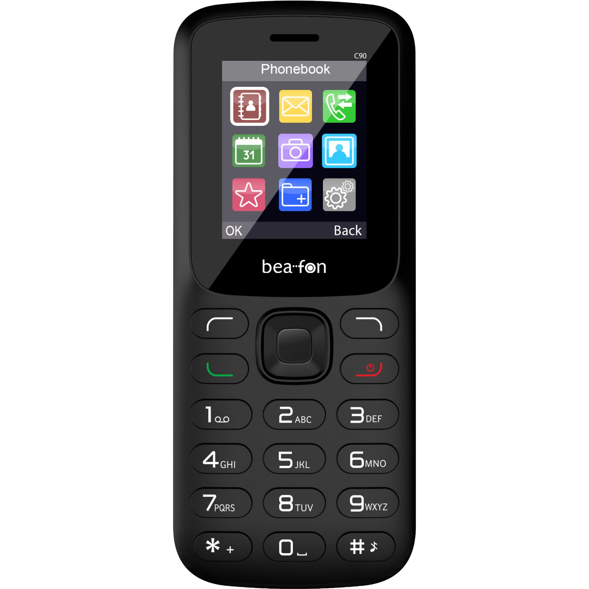Tastenhandy, Feature Phone, Kompakt, Schwarz, Minidisplay