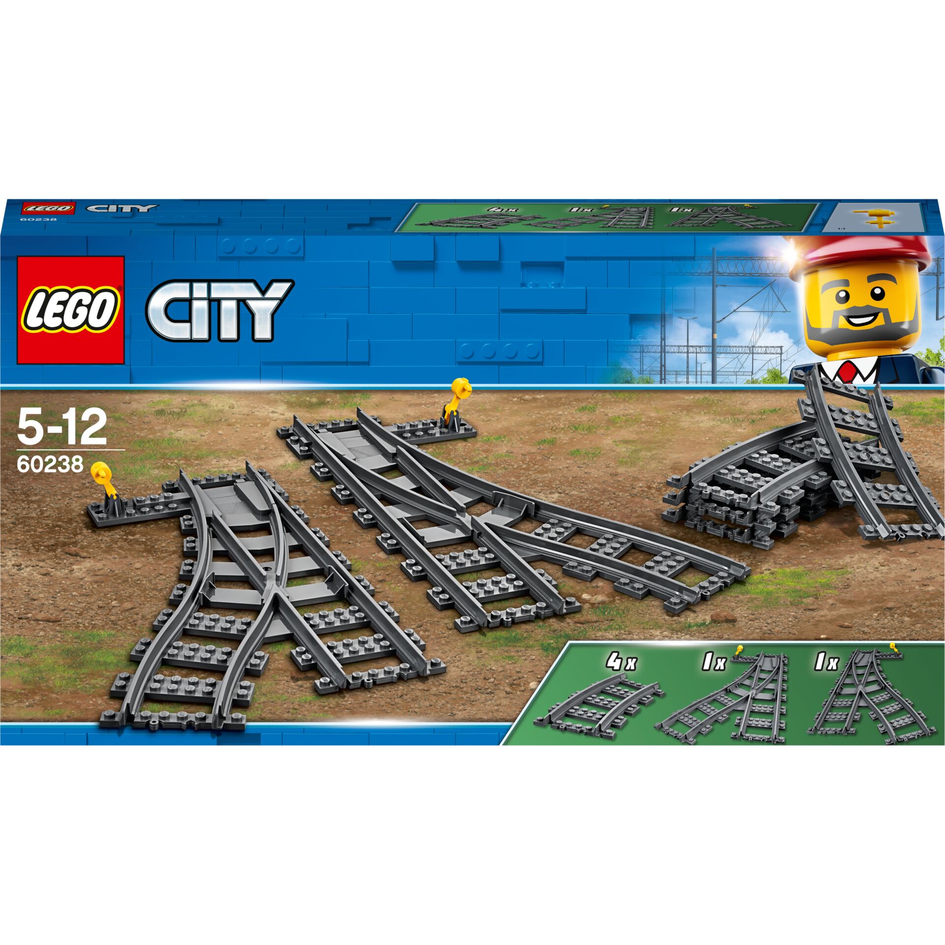 Lego, City, Gleisbögen, Gleisstücke, Bausteine