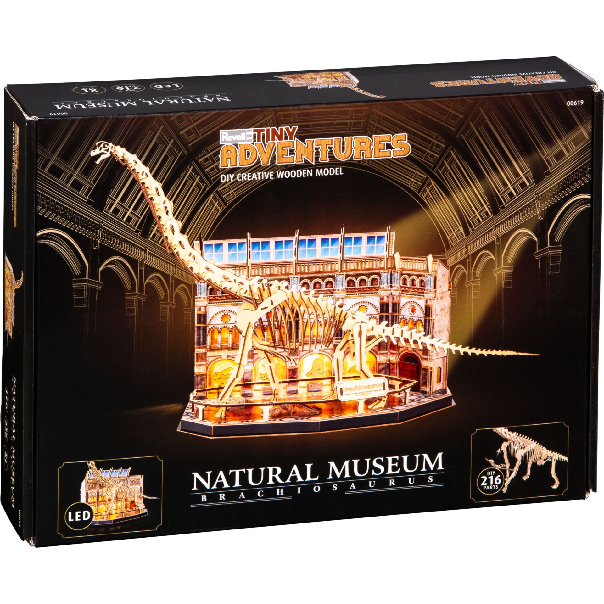 Natur Museum, Dinosaurier, Brachiosaurus, Holzbausatz, LED Beleuchtung