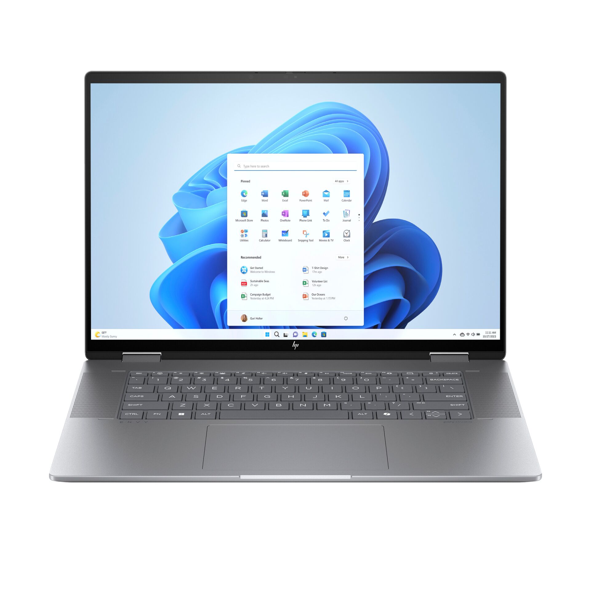 Laptop, Windows-Laptop, Silber, Hintergrundbeleuchtung-Tastatur, Touchpad