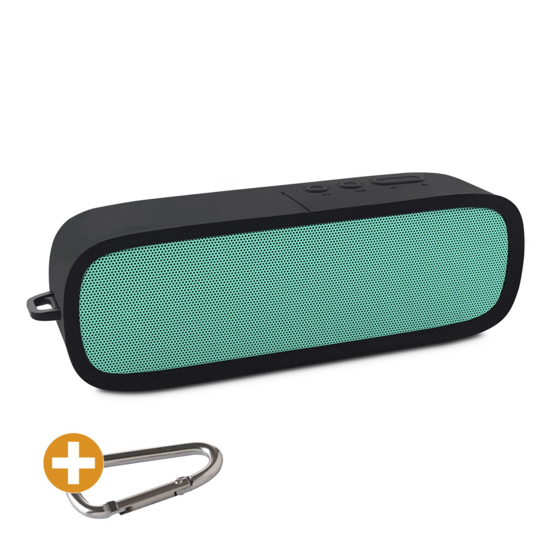 Bluetooth-Lautsprecher, Sprecher, Tragbarer Speaker, Grün, Karabinerhaken
