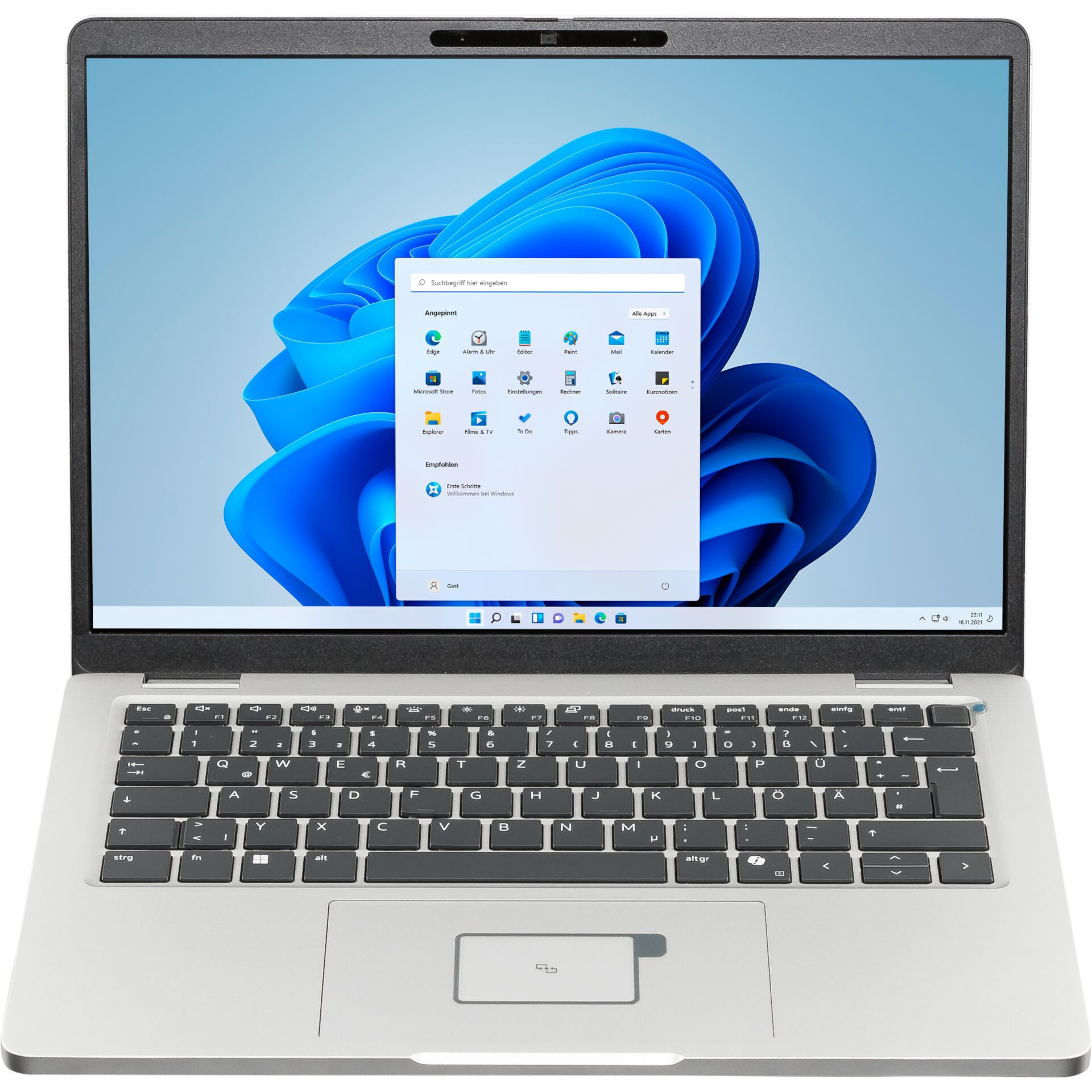 laptop, notebook, windows, silber, tastatur