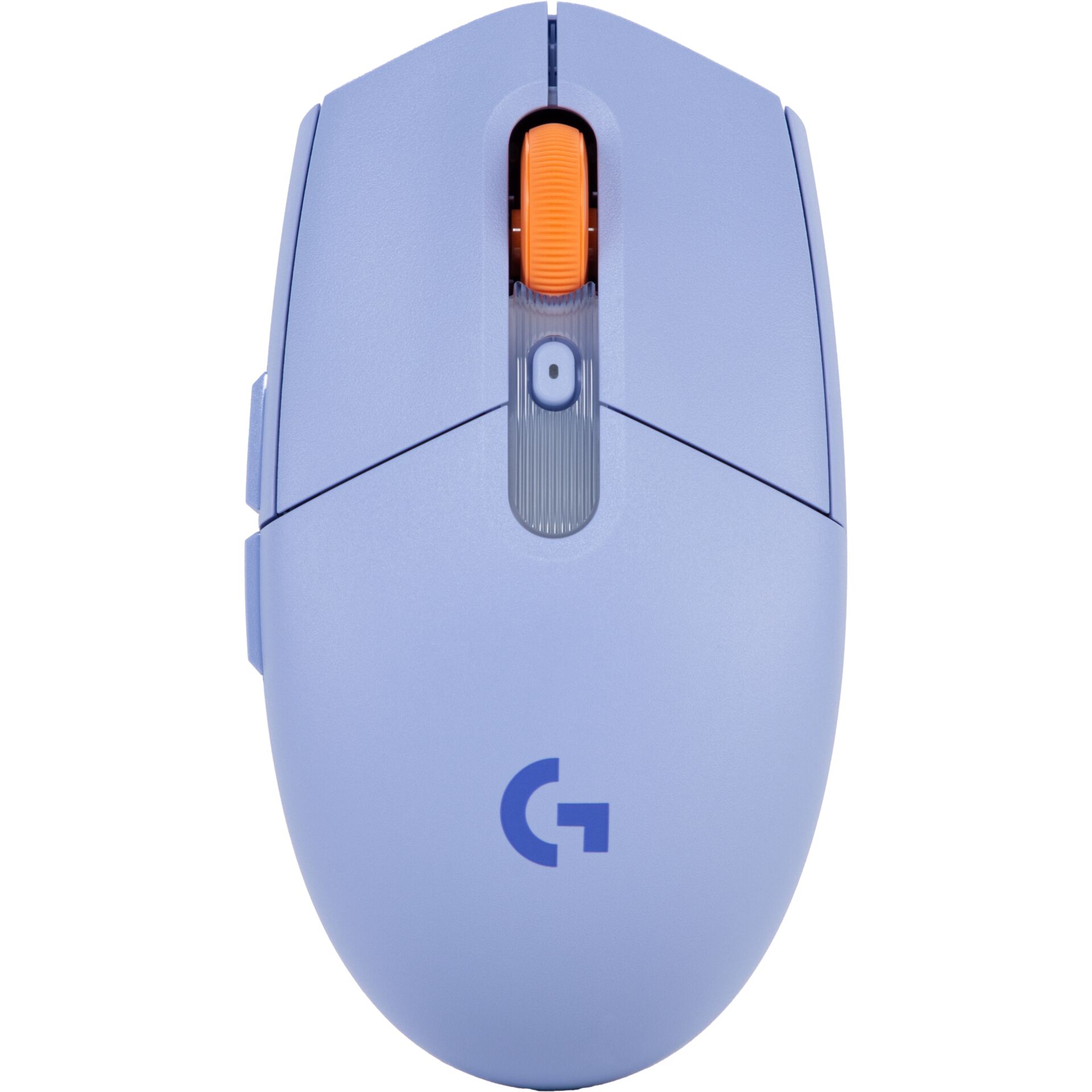 Maus, Kabellose Maus, RGB-Lila, Scrollrad orange, Logitech G-Brandmark