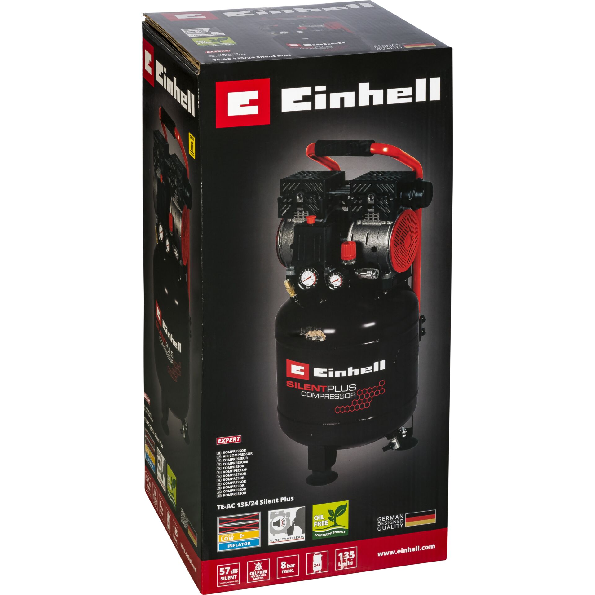 Kompressor, Kompakt, Schallgedämpft, 0,8 L, Anleitung vorhanden