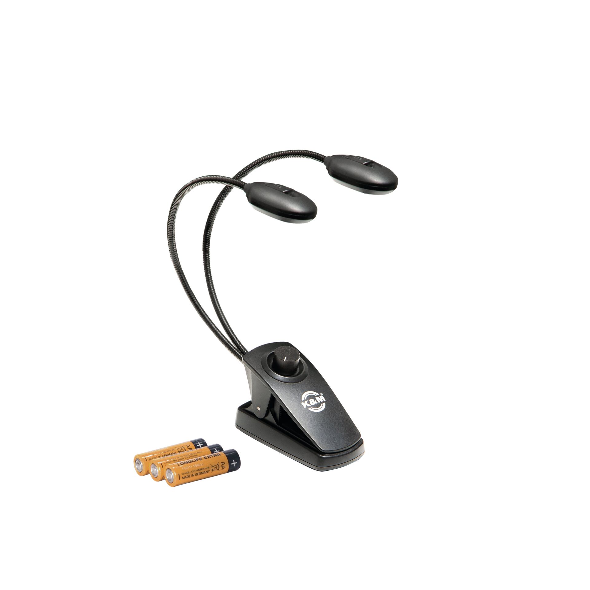 Tischlampe, Lupenarm, Mikrofonclip, Batterien, leselampe