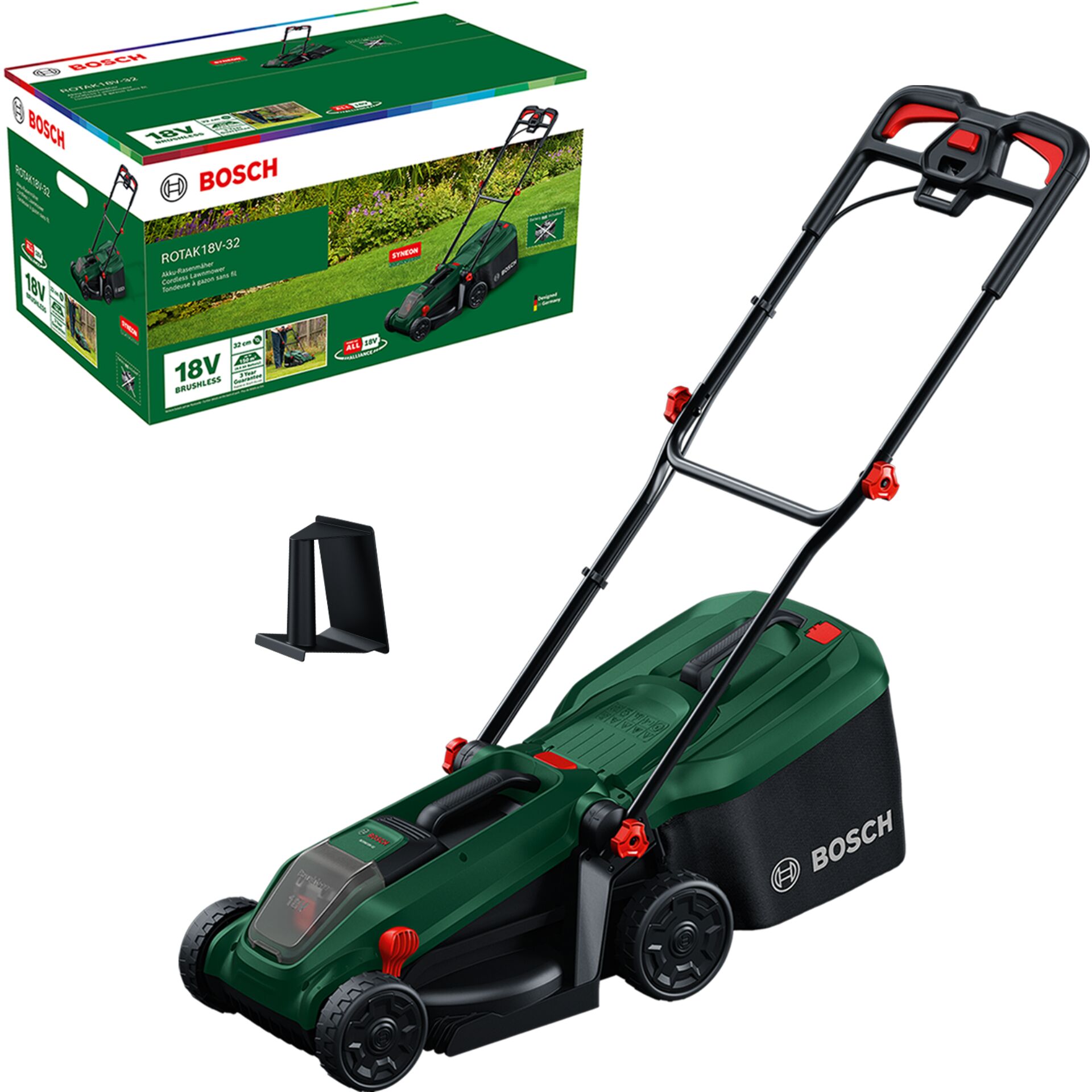 Rasenmäher, Akku, 18V, Rotak, Bruchloser Schnitt