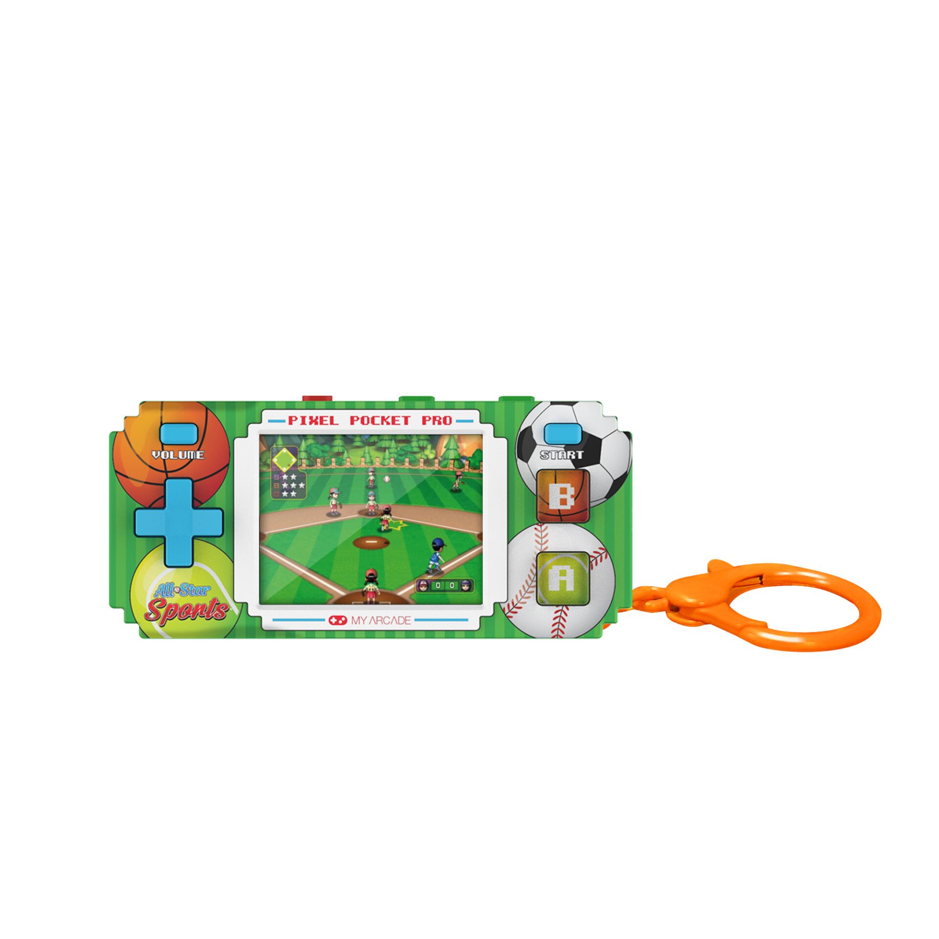 handheld-console, gaming, sports, orange-ring, soccer