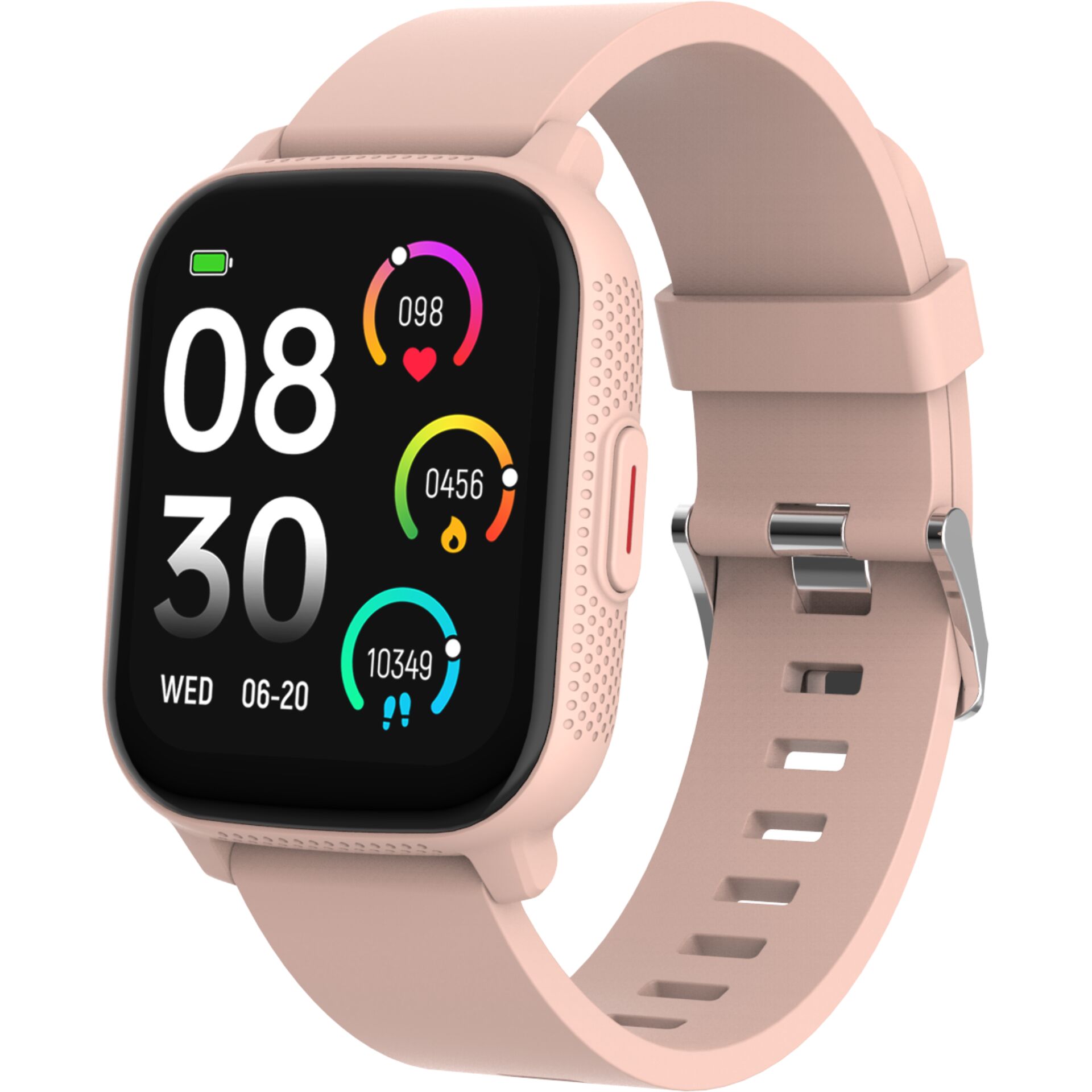 Smartwatch, digitales Display, Pink, Silikonarmband, Fitness-Uhr