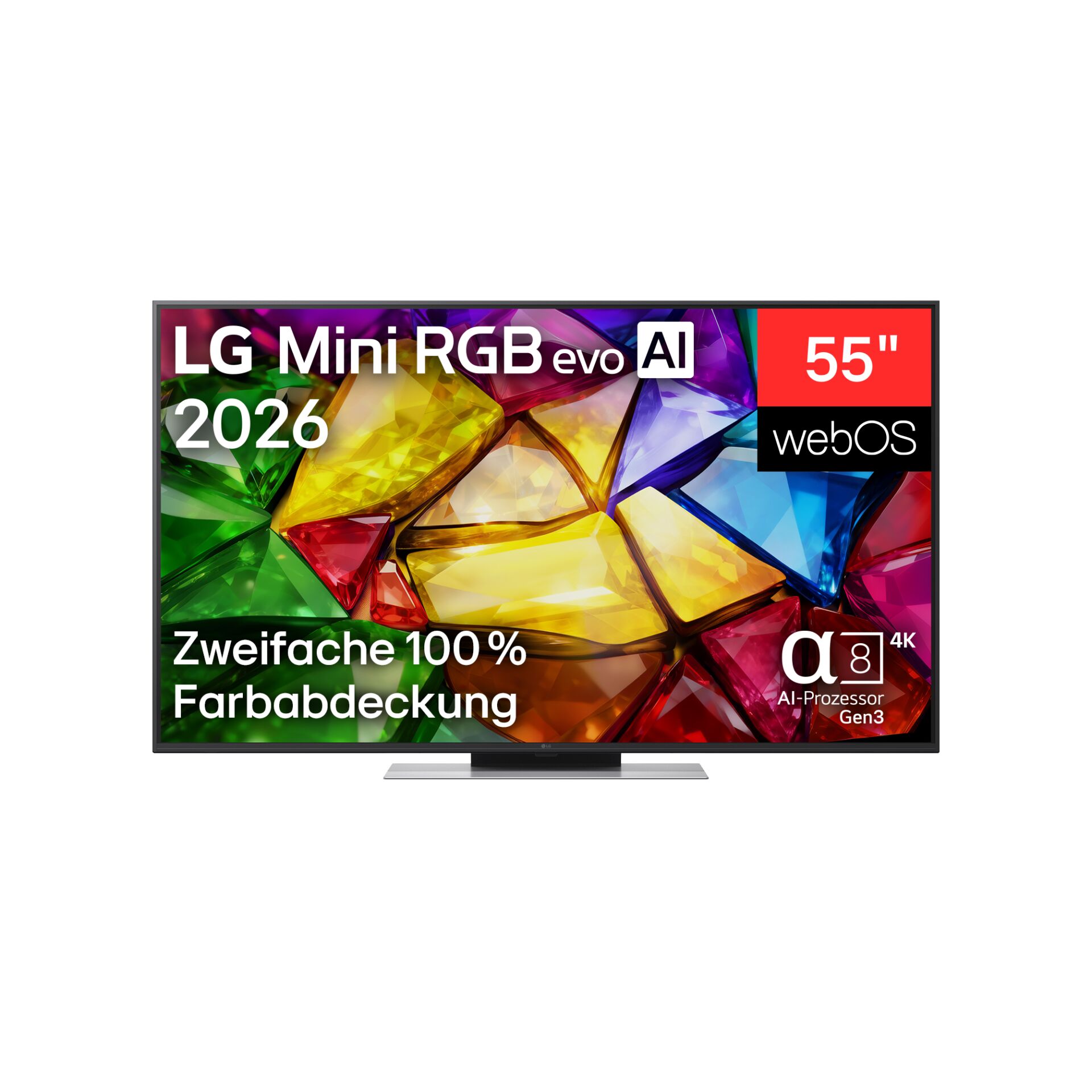 55 Zoll, LED, Fernseher, 4K, AI Prozessor