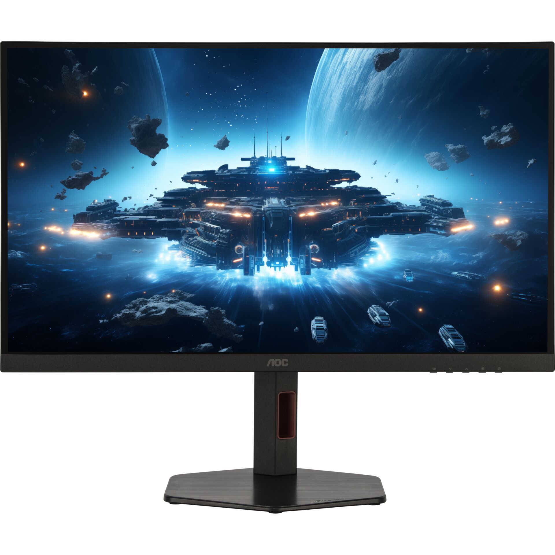 gaming monitor, 24? inch, alien spaceship, LED lighting, ultra wide