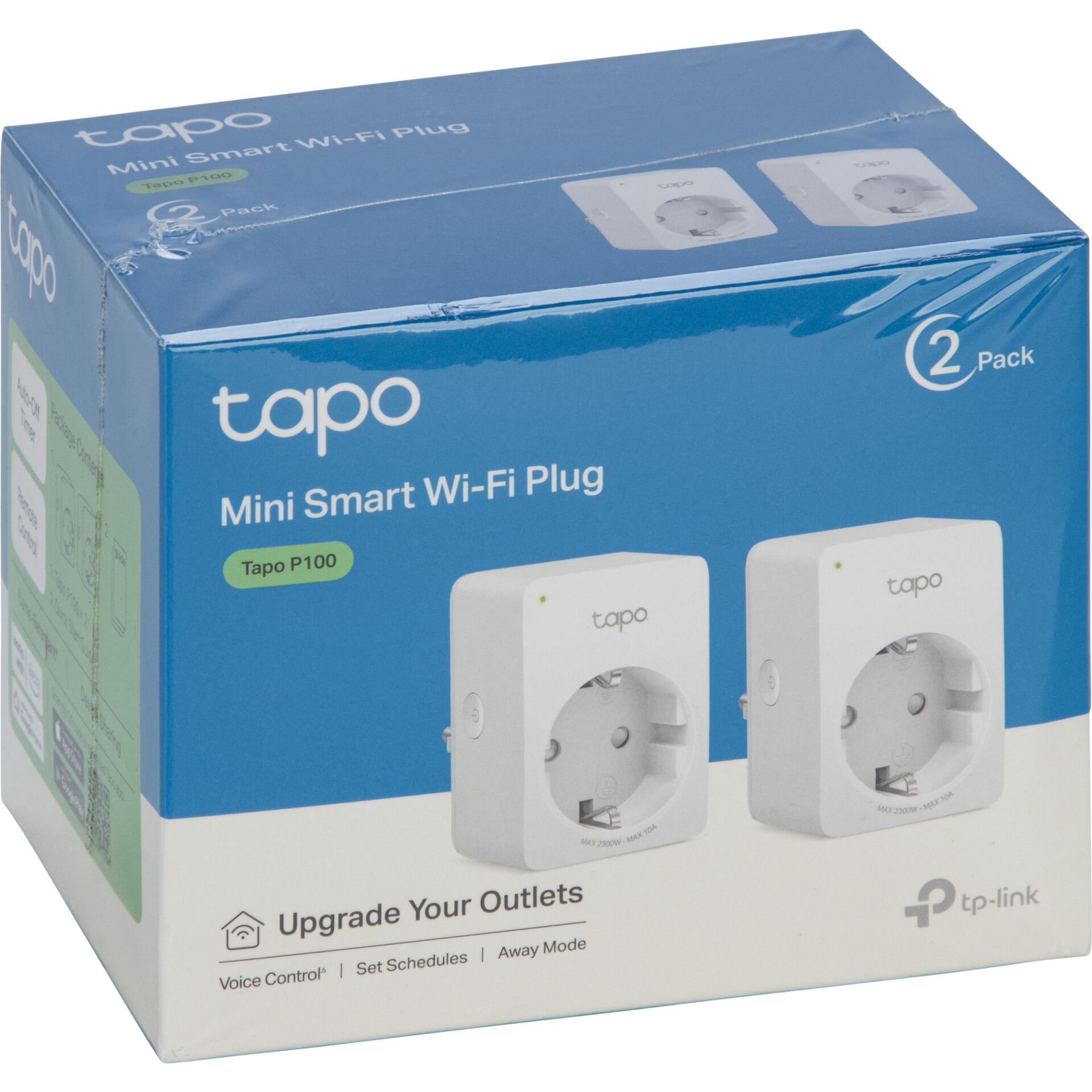 WLAN-Stecker, Intelligenter Stecker, Mini-Steckdose, Zweierpack, Tapo P100
