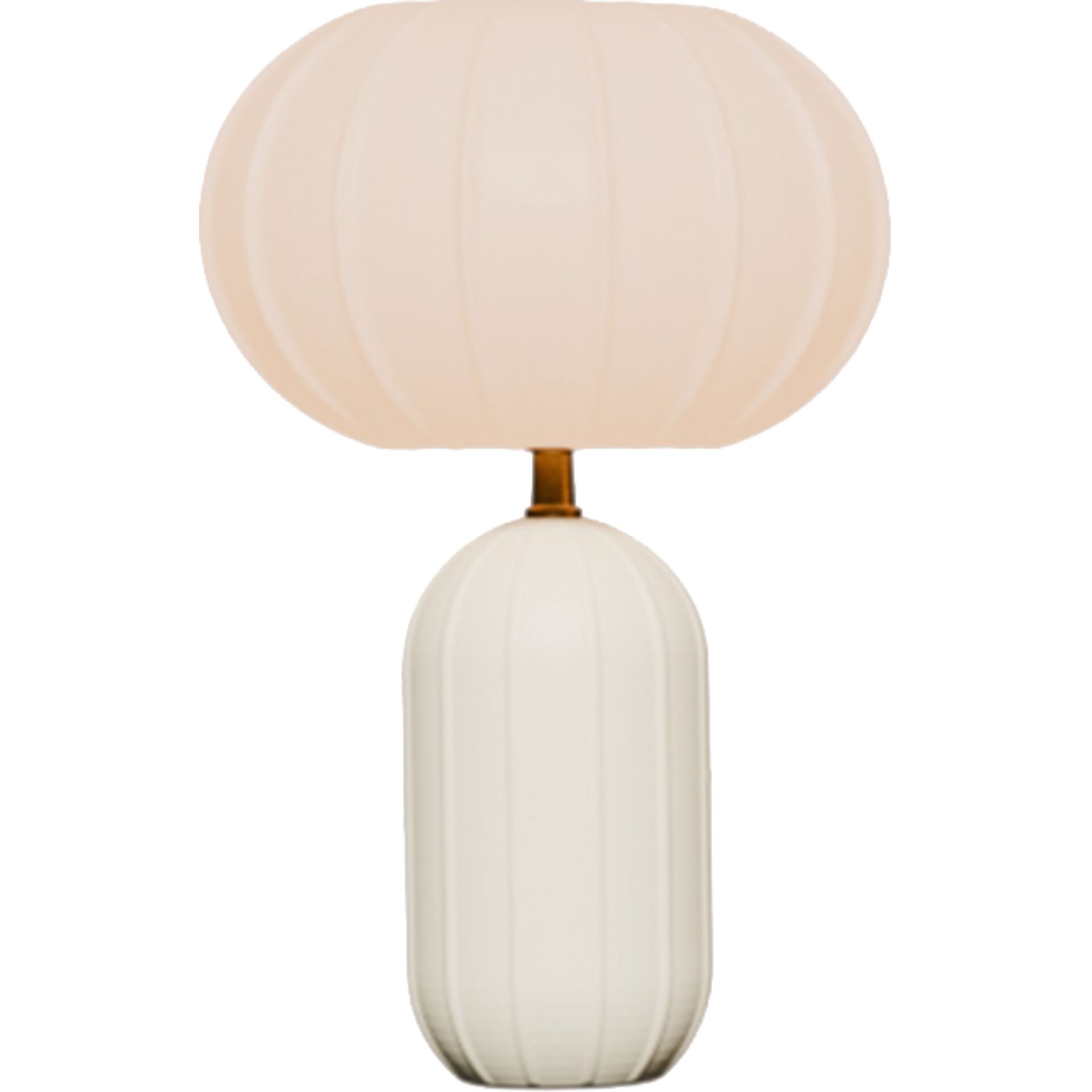 Tischlampe, Lampenschirm, Kunststoff, Beige, Rund