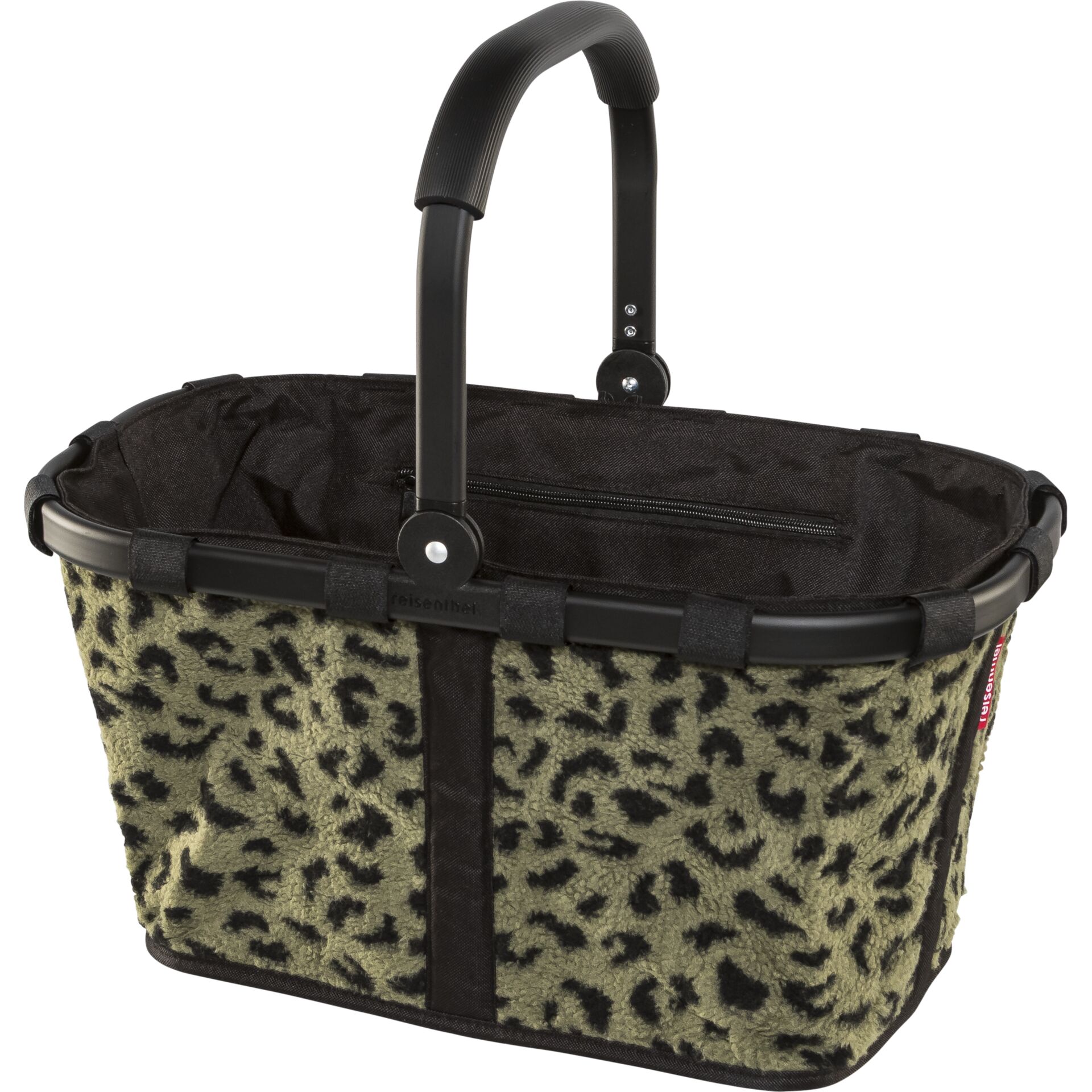 handtasche, leopard, fell, korb, griff