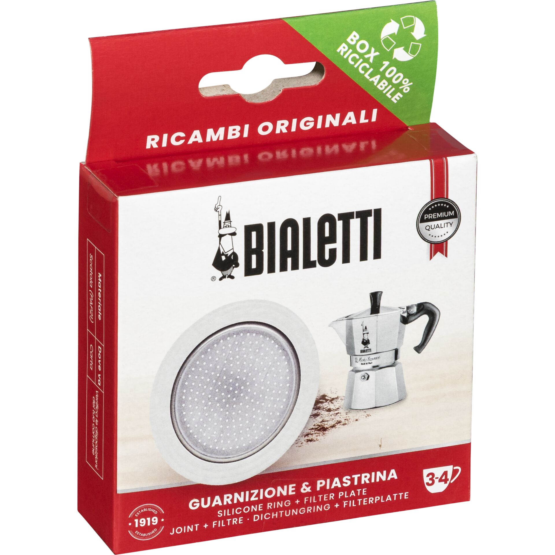Kaffeemaschine, Filterplatte, Silikonring, Verbindung, Verpackung