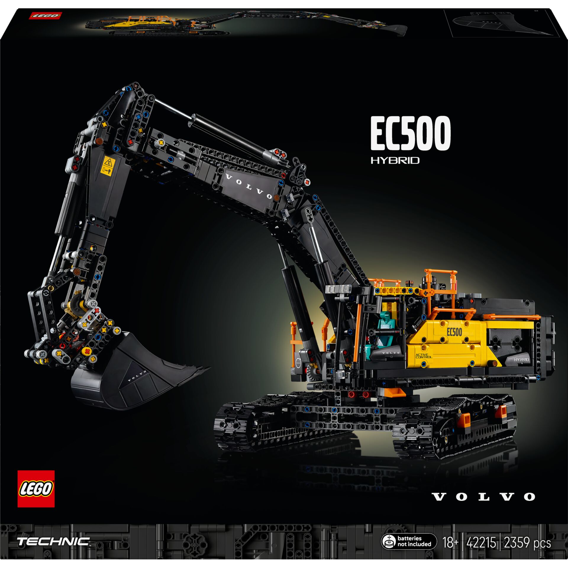 Ausgrabungsbagger, Kranfahrzeug, LEGO Technic, Hydraulikarm, Volvo Nachbildung