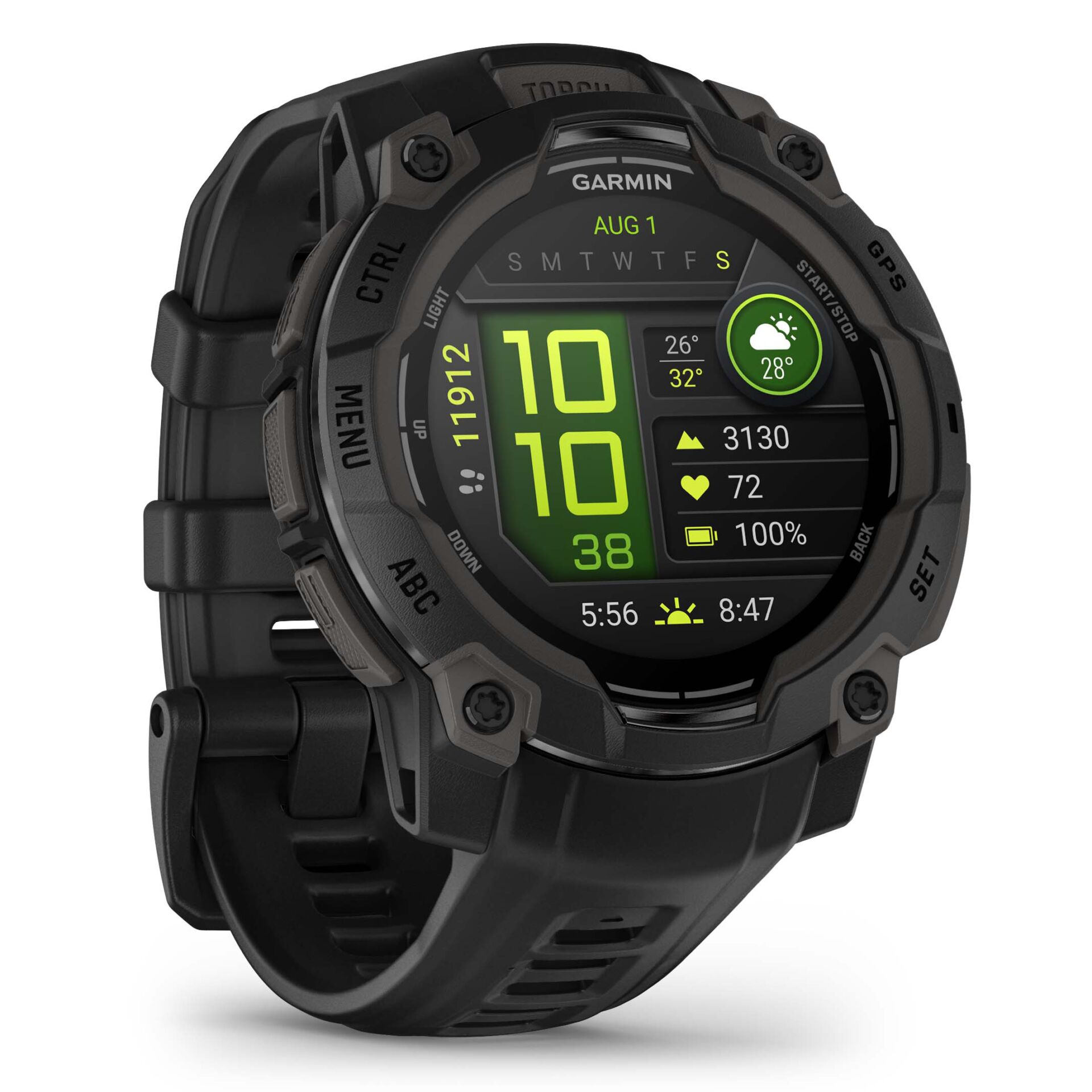 Smartwatch, GPS, Touchscreen, Rugged, Schwarz