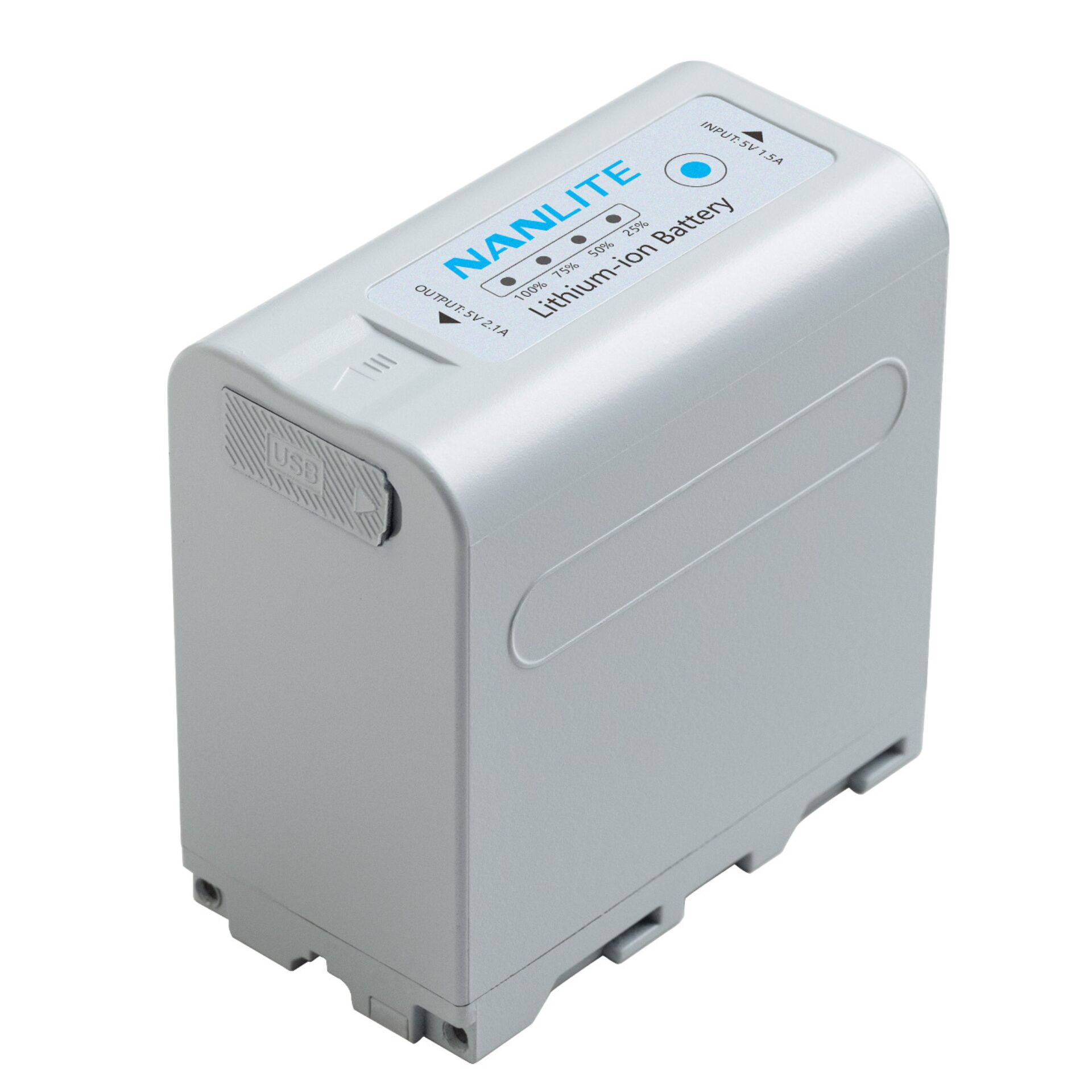 Lithium-Ion Batterie, Batterie-Modul, USB-Port, grau, Kompakt