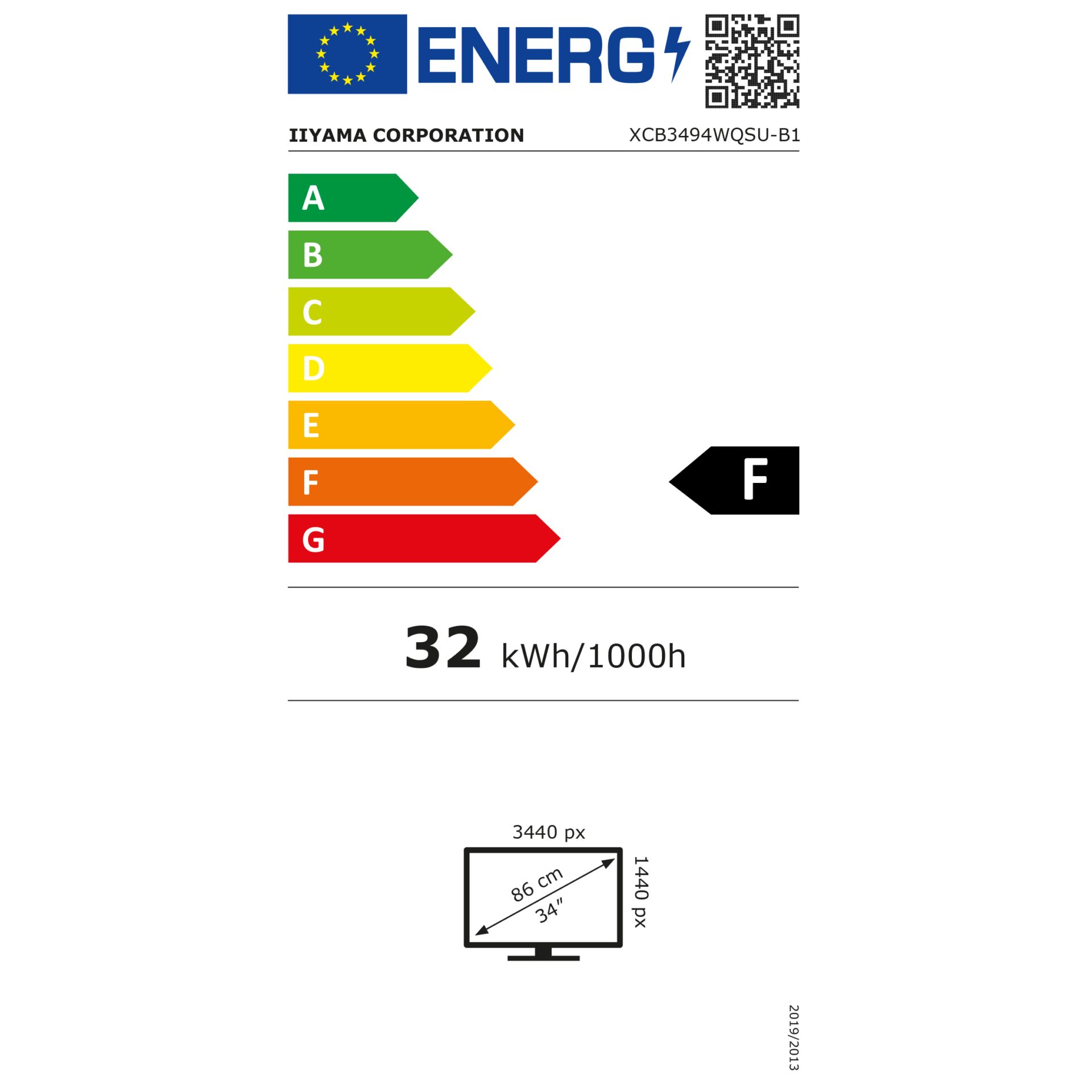 Energieeffizienz, 32 kWh/1000h, Monitor, LED, Symbolbild