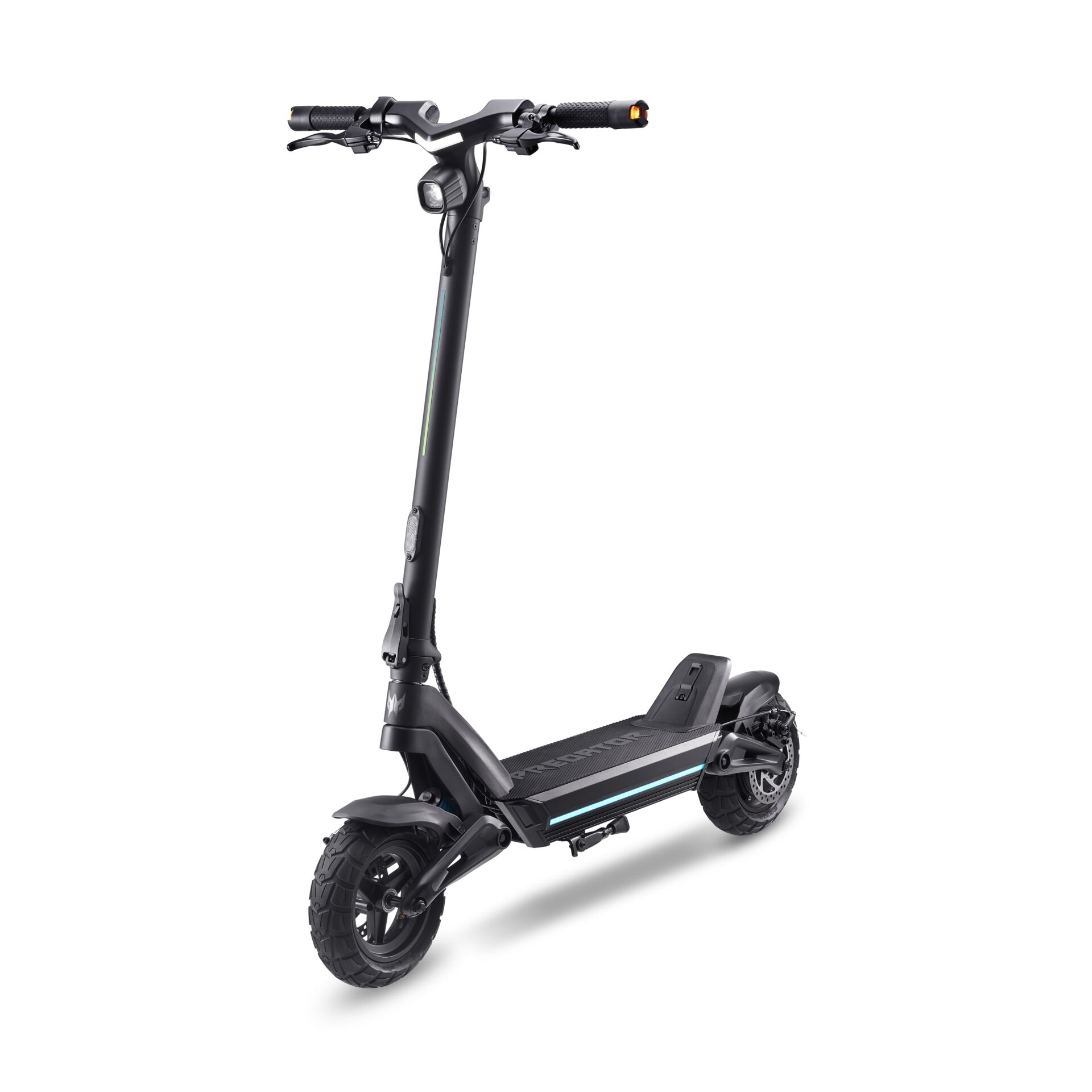 E-Scooter, Stoßfest, Gummireifen, Led-Beleuchtung, Batterie