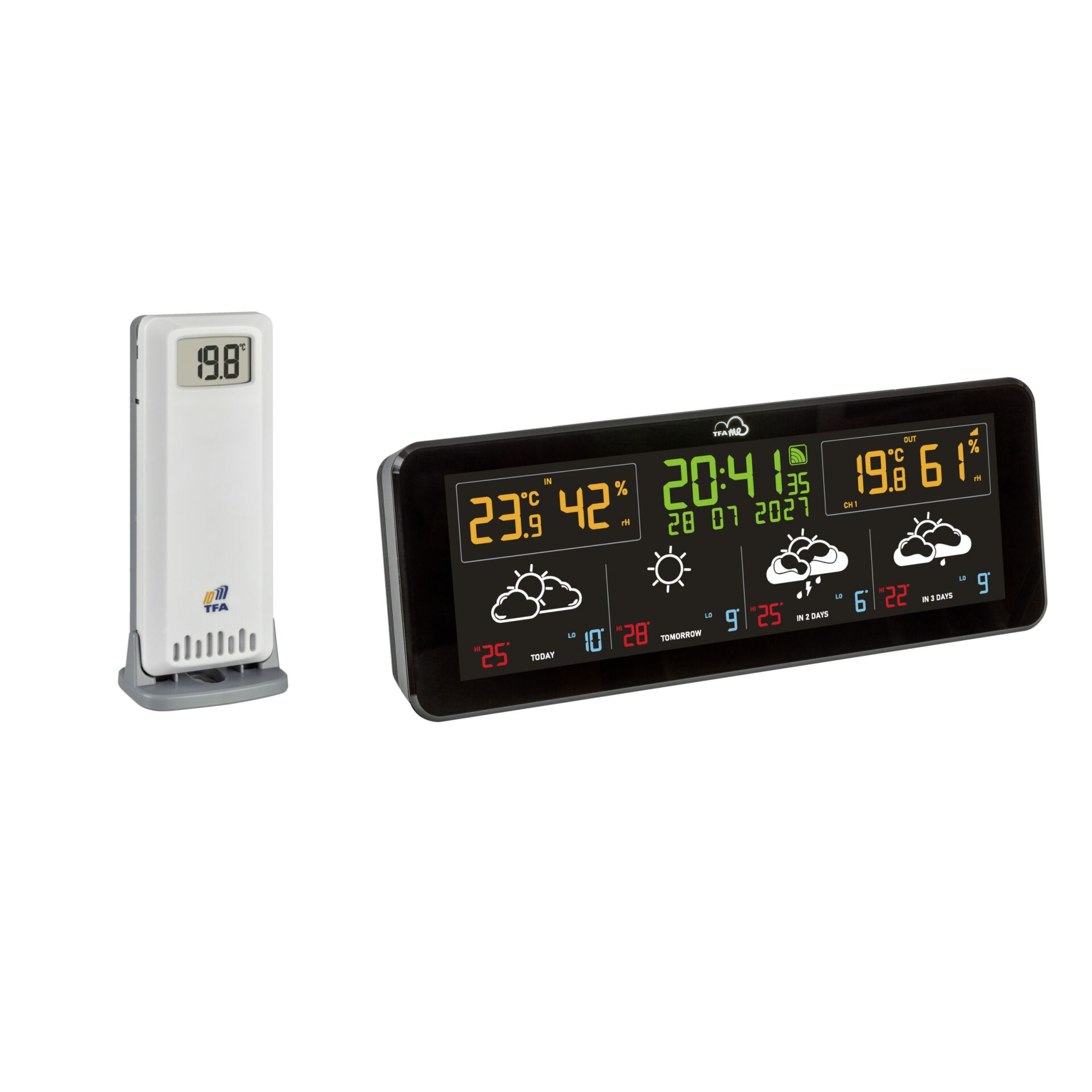 Wetterstation, Wetterstation mit Displays, Digitale Uhr, Raumklima, Meteorologie-Display